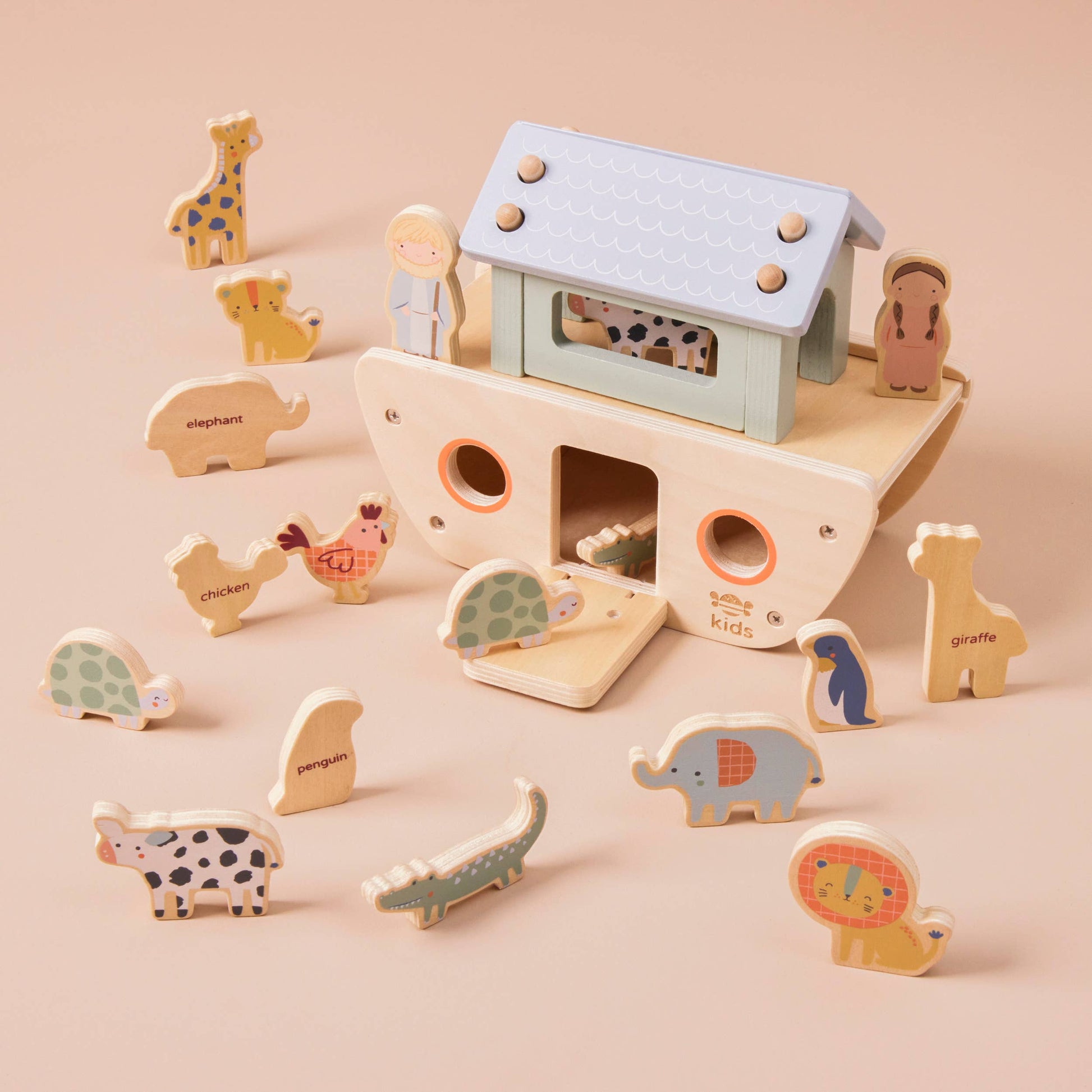 Just Bee Kids Wooden Noah's Ark Sorter Toy (FSC) - Rose and Friends
