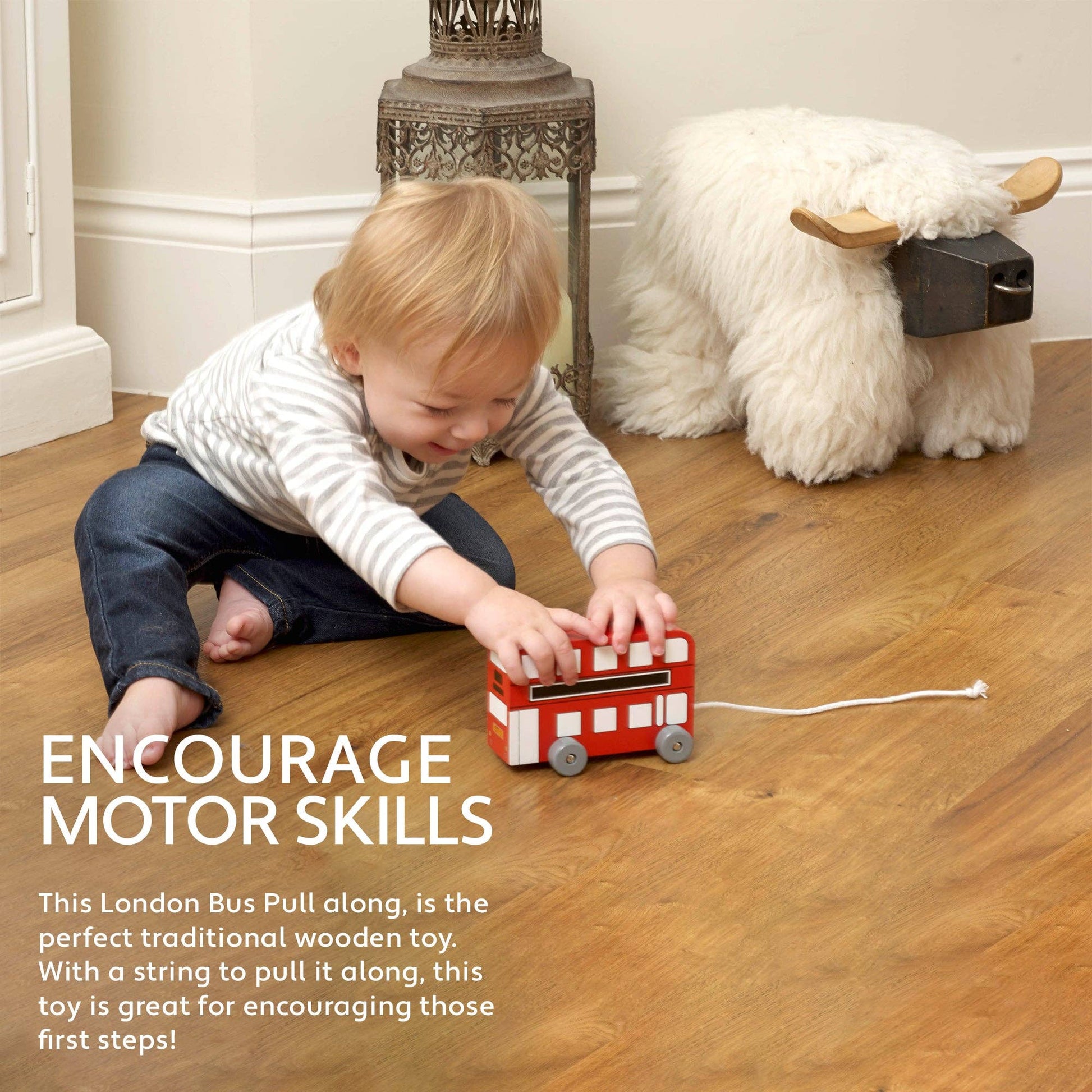 London Bus Wooden Pull Along - Rose and Friends