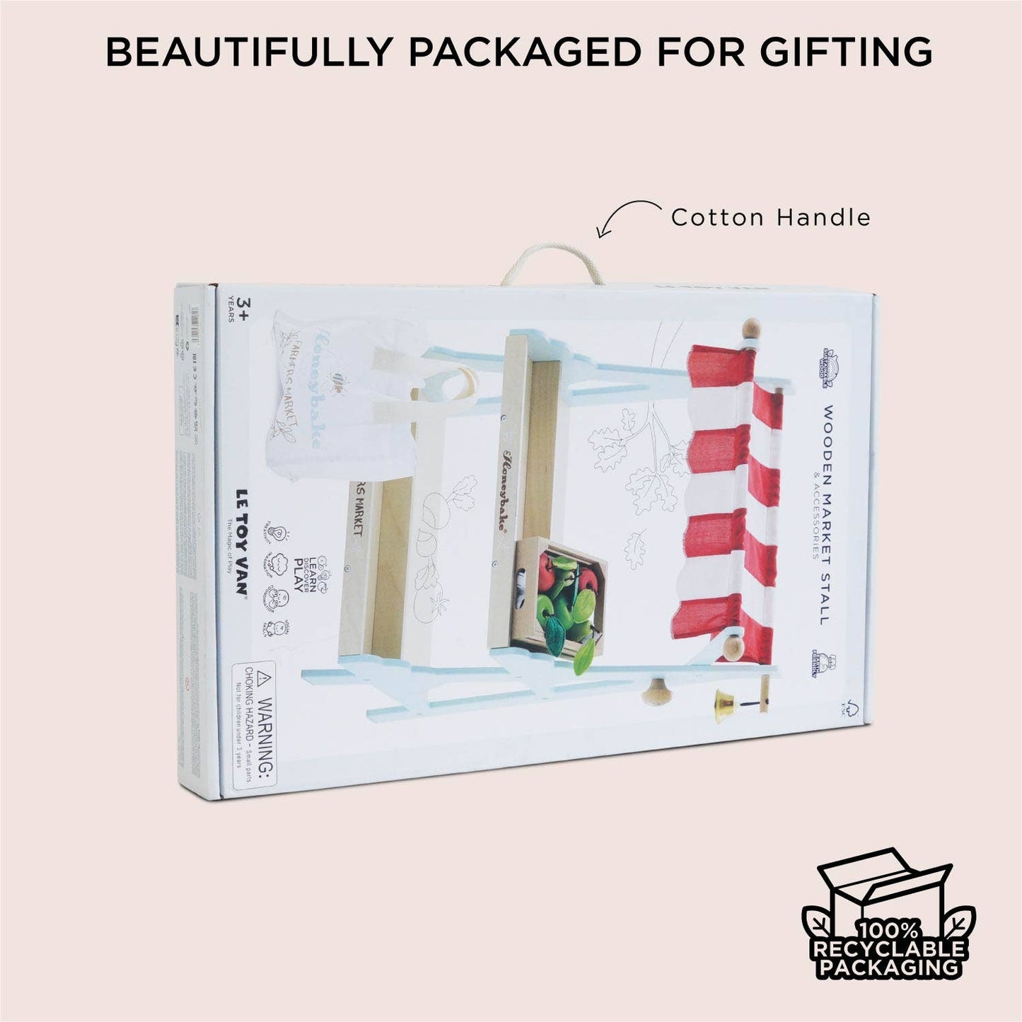 Wooden Market Stall & Fruit Play Food Crate - Rose and Friends