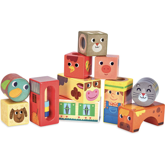 Vilac Farm Musical Blocks - Rose and Friends