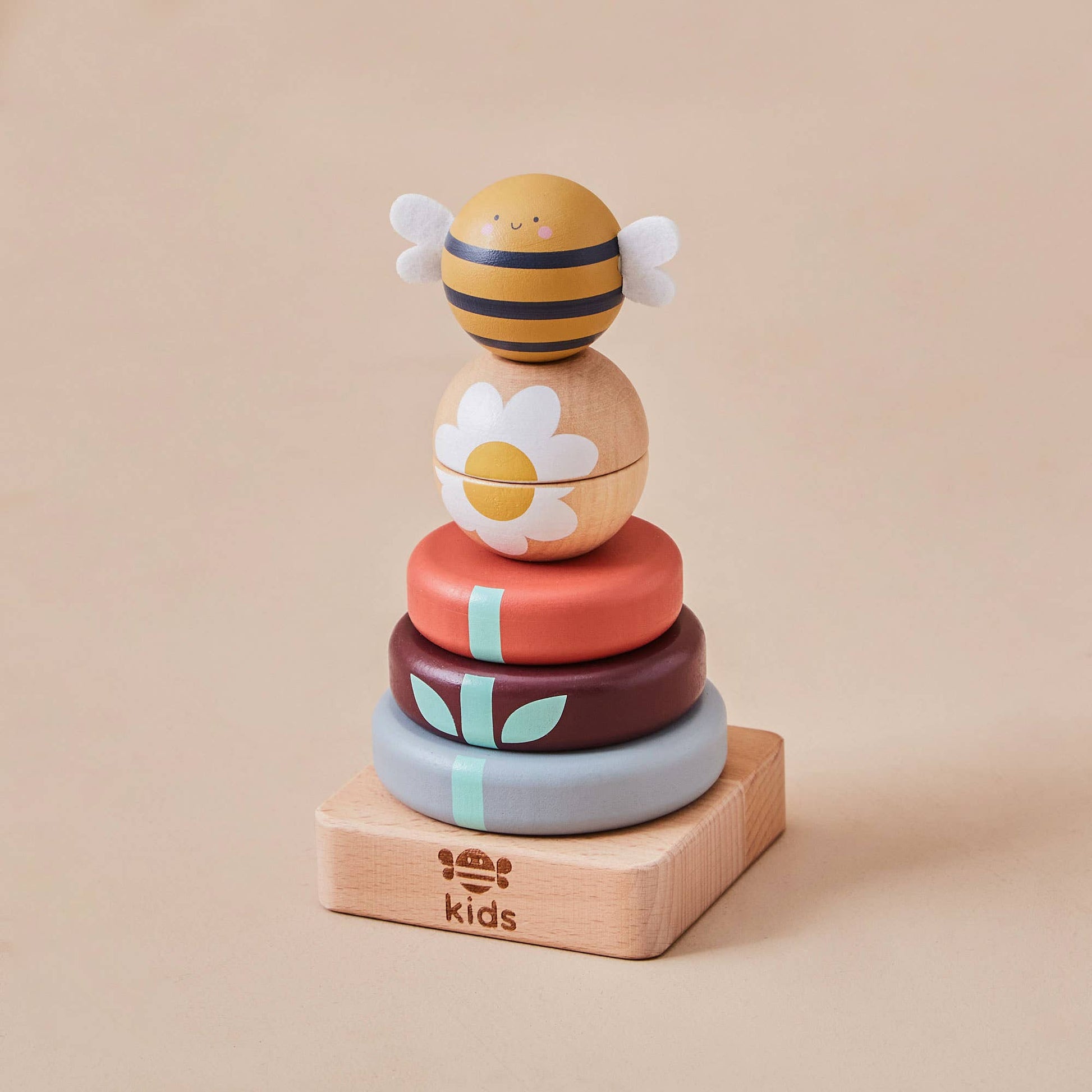Just Bee Kids Wooden Bee Stacking Toy - Rose and Friends