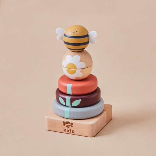 Just Bee Kids Wooden Bee Stacking Toy - Rose and Friends