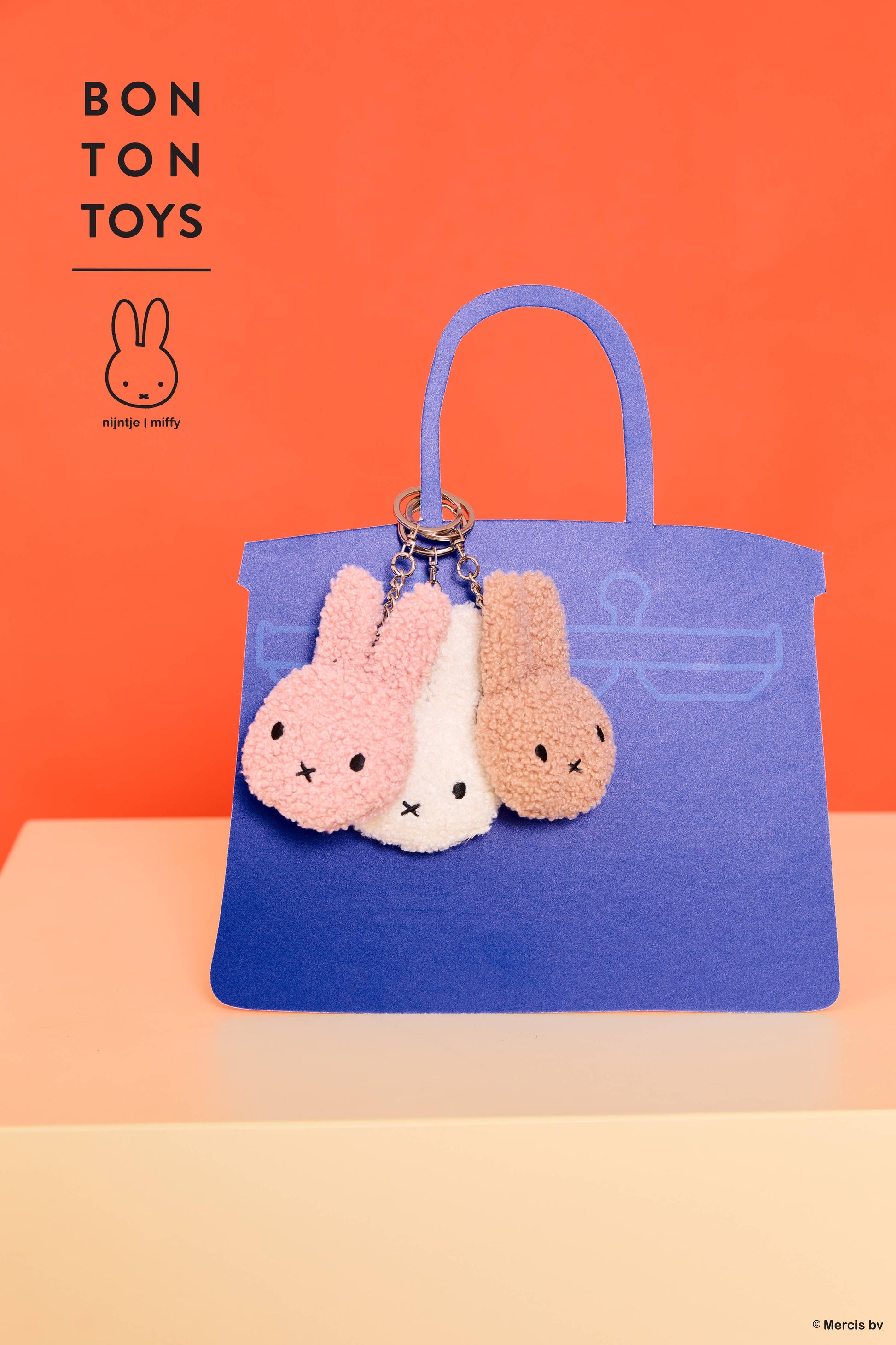 Miffy Tiny Teddy Keyring Pink 10cm - 100% Recycled - Rose and Friends