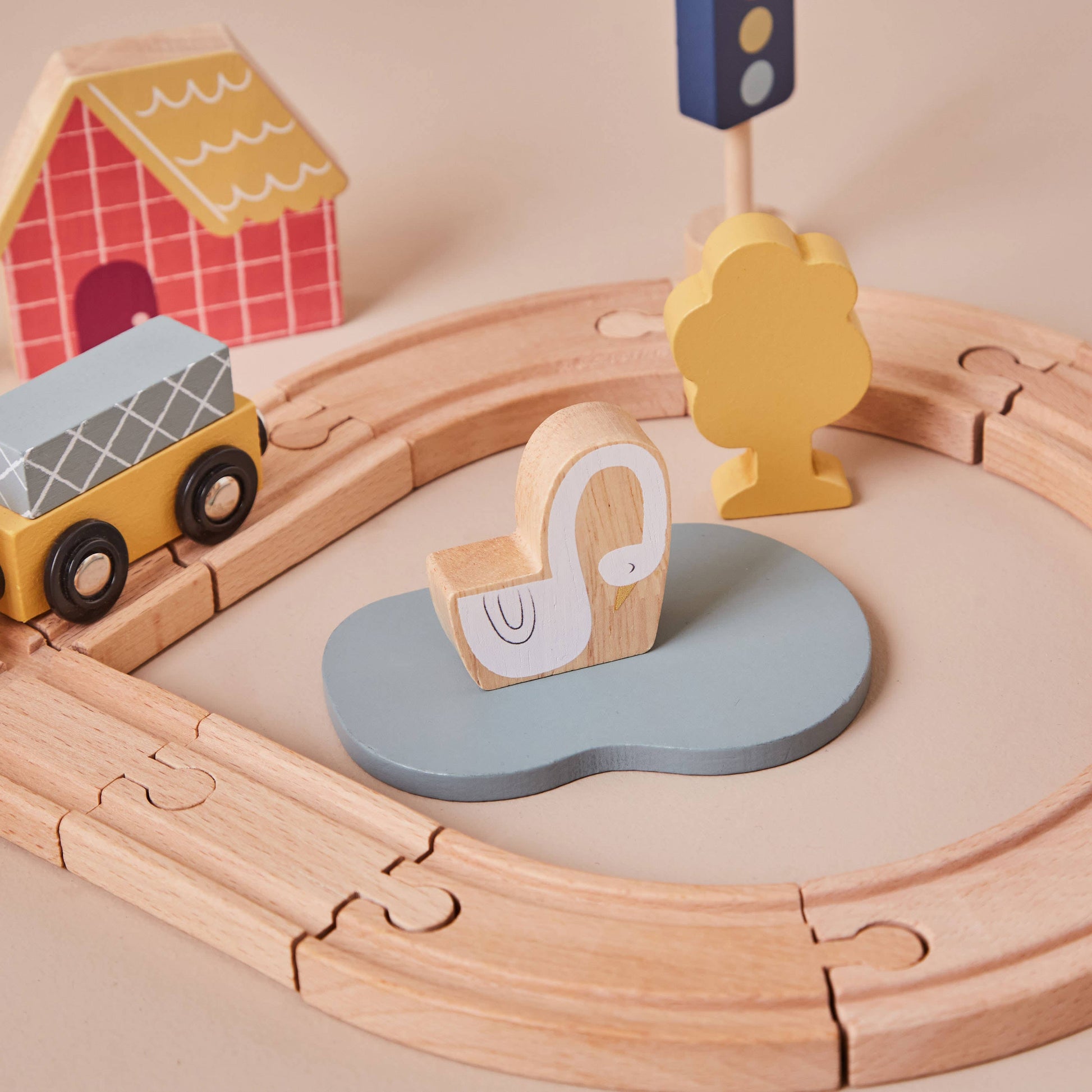 Just Bee Kids Wooden Kids Train Set (FSC) - Rose and Friends
