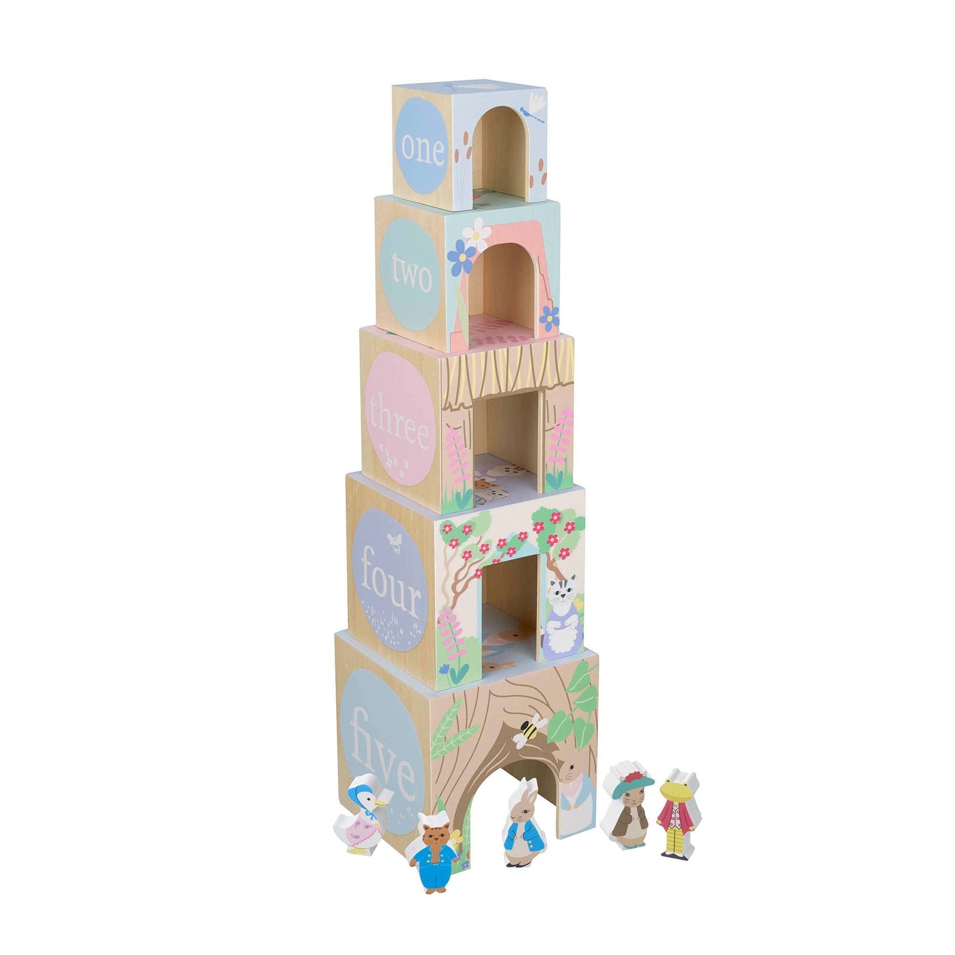 Peter Rabbit™ Wooden Stacking Cubes - Rose and Friends