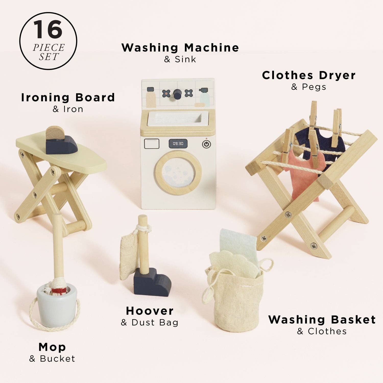 Wooden Dolls House Laundry Room - Rose and Friends