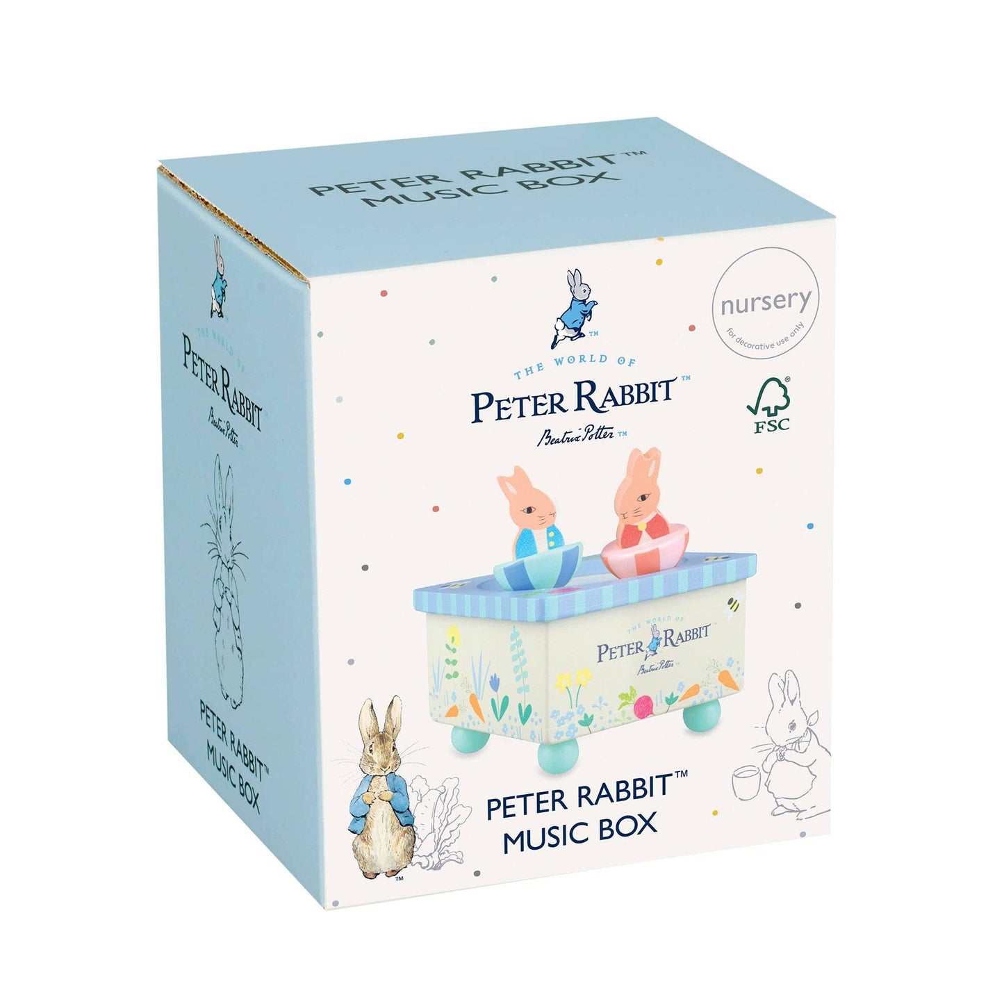 Wooden Peter Rabbit™ Music Box - Rose and Friends