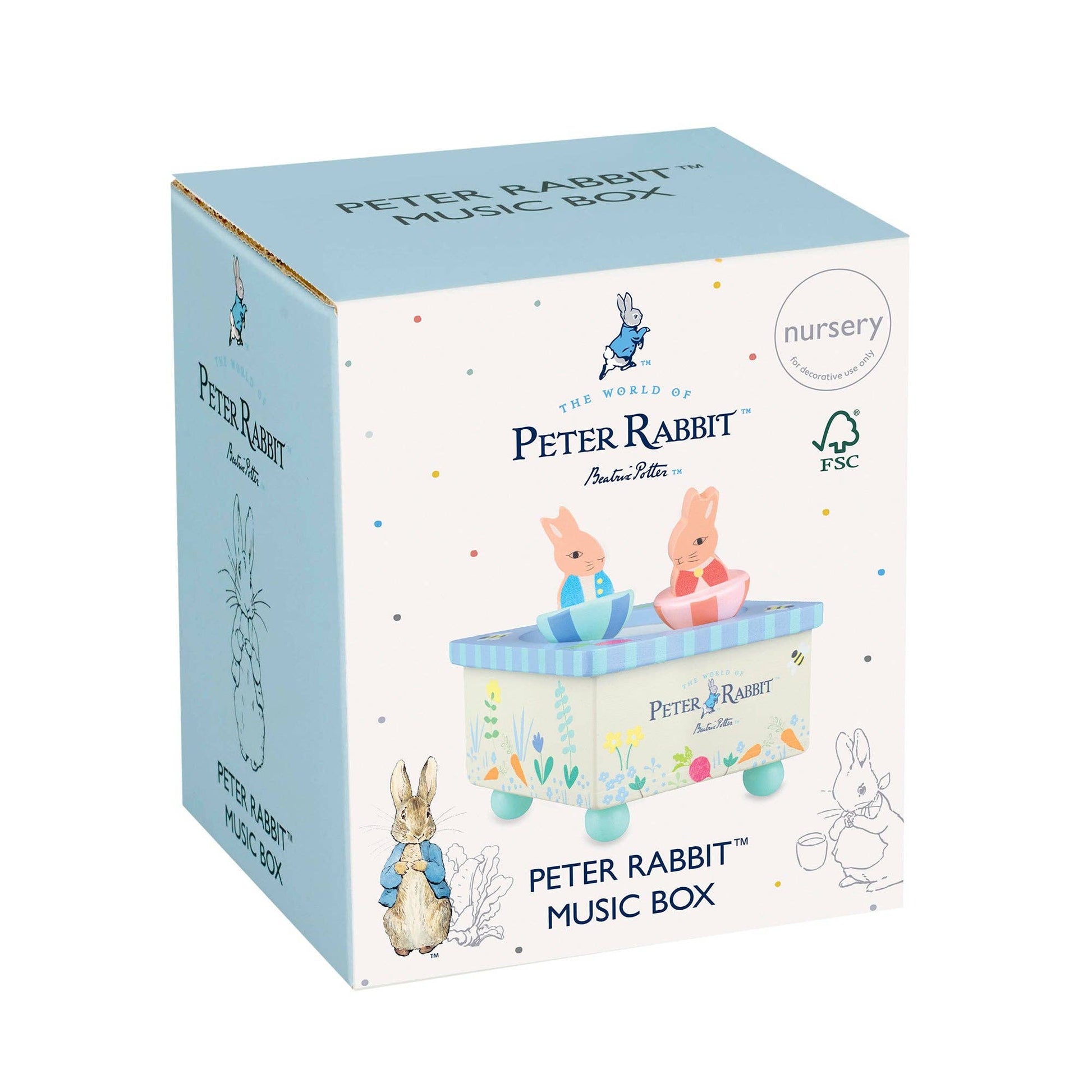Wooden Peter Rabbit™ Music Box - Rose and Friends