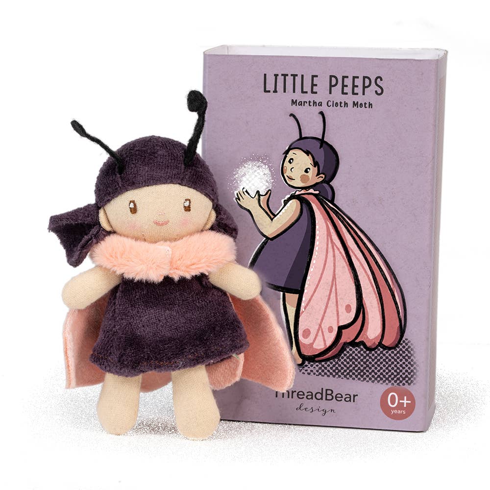 ThreadBear Little Peeps Martha Cloth Moth - Matchbox doll 12cm