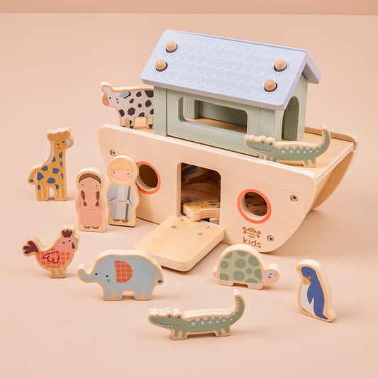 Just Bee Kids Wooden Noah's Ark Sorter Toy (FSC) - Rose and Friends