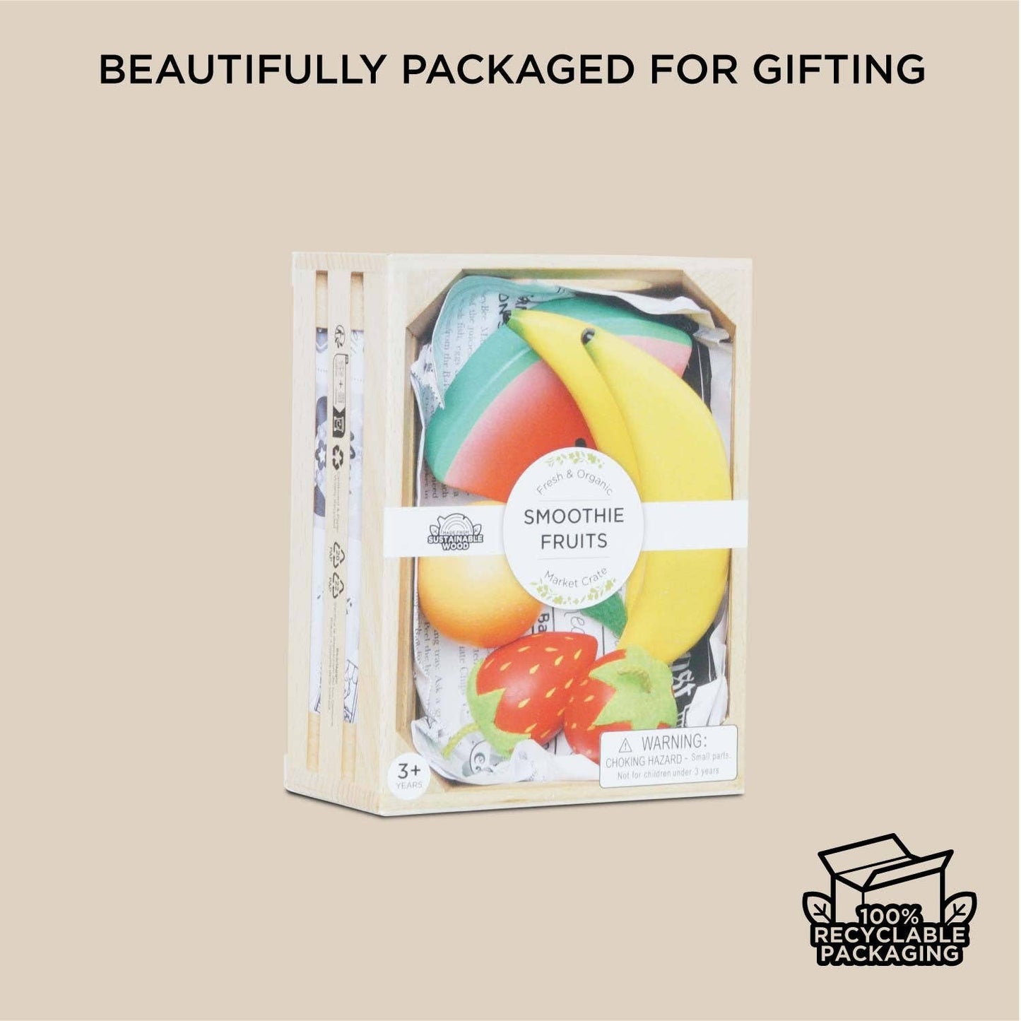 Smoothie Fruit Wooden Market Crate - Rose and Friends