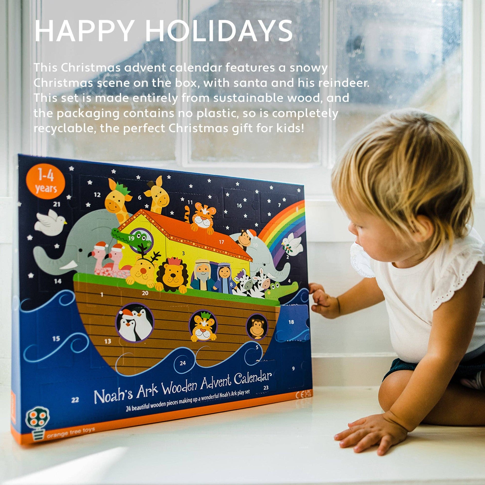 Wooden Advent Calendar - Noahs Ark - Rose and Friends
