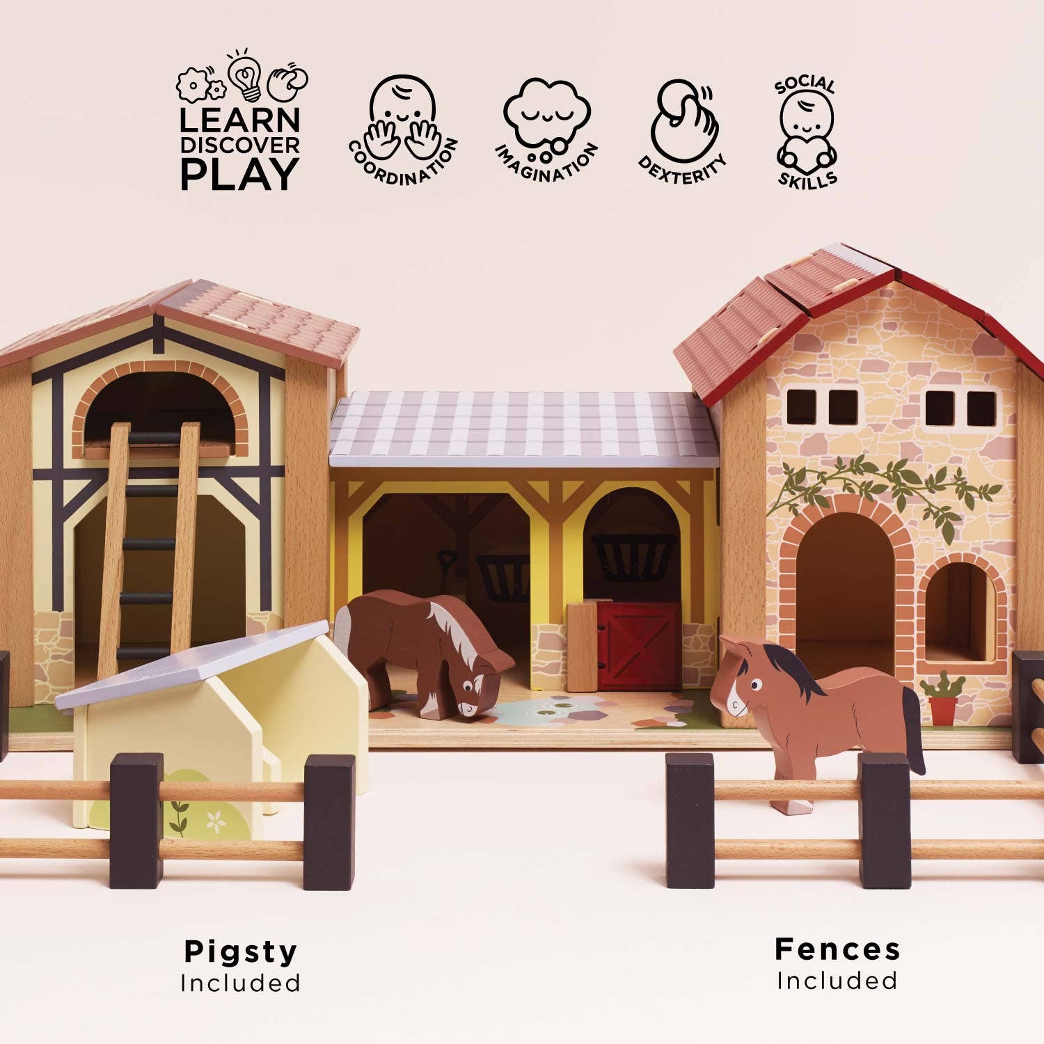 Wooden Farmyard Stables - Rose and Friends
