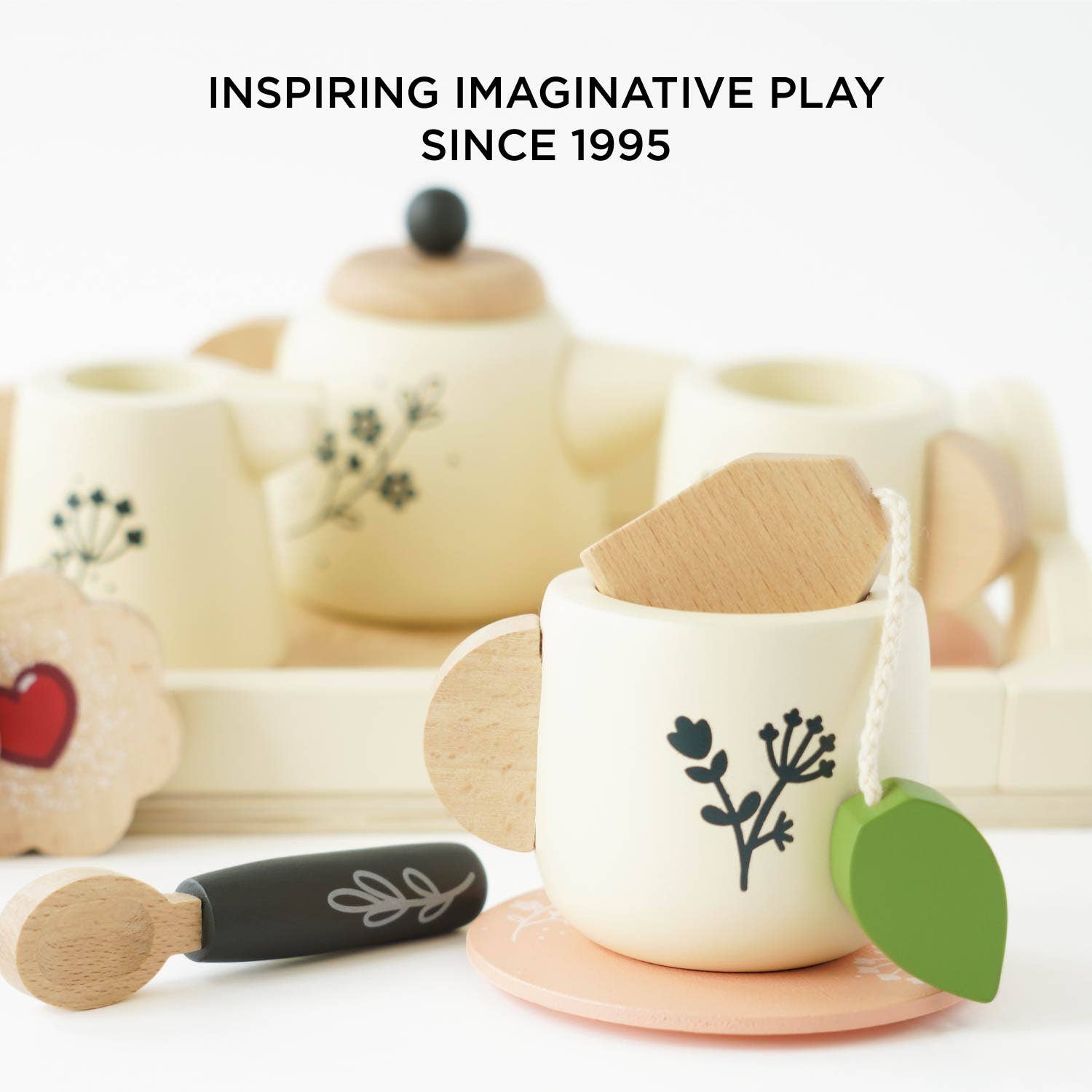 Wooden Tea Set & Tray - Rose and Friends