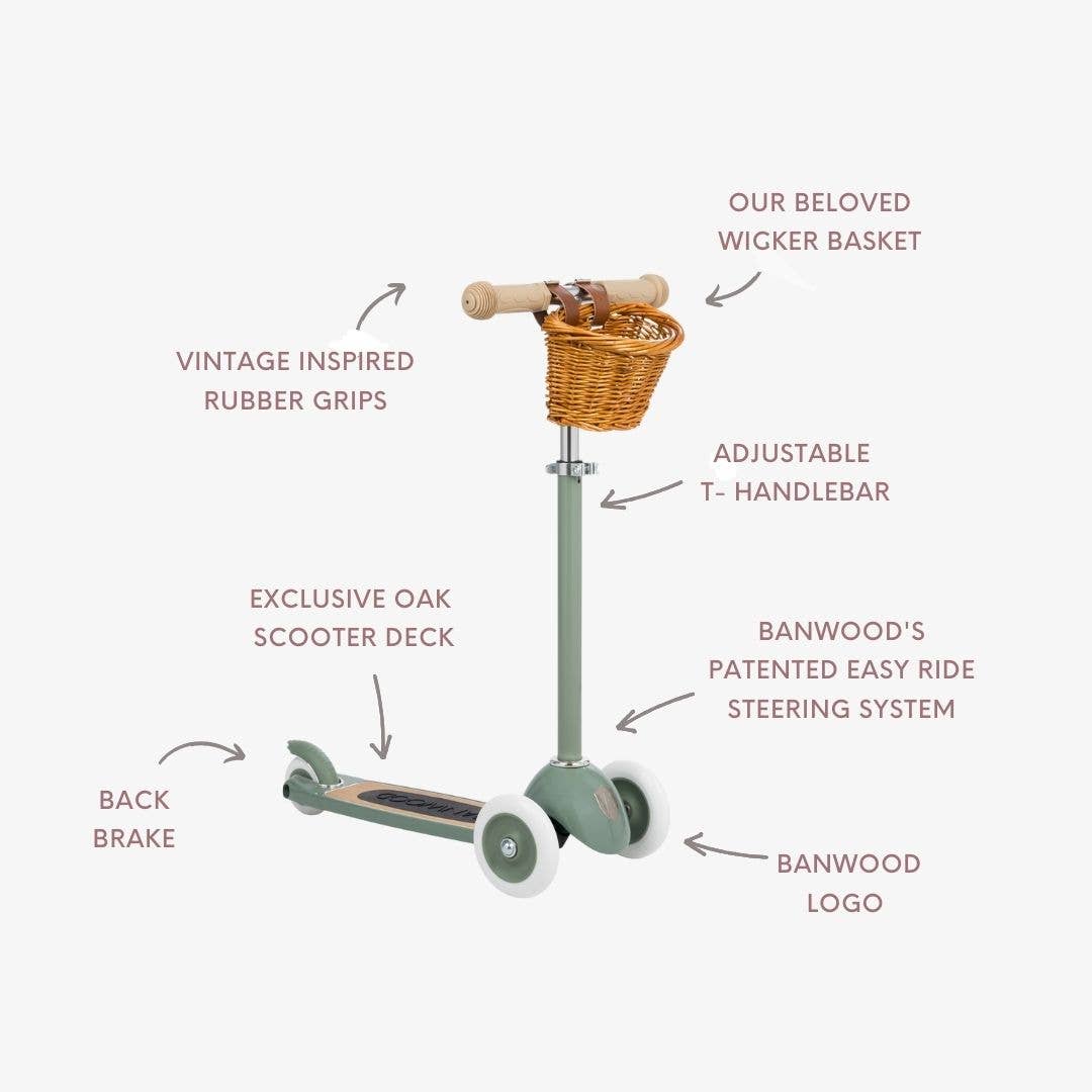 BANWOOD 3-WHEEL SCOOTER VINTAGE - FOREST - Rose and Friends