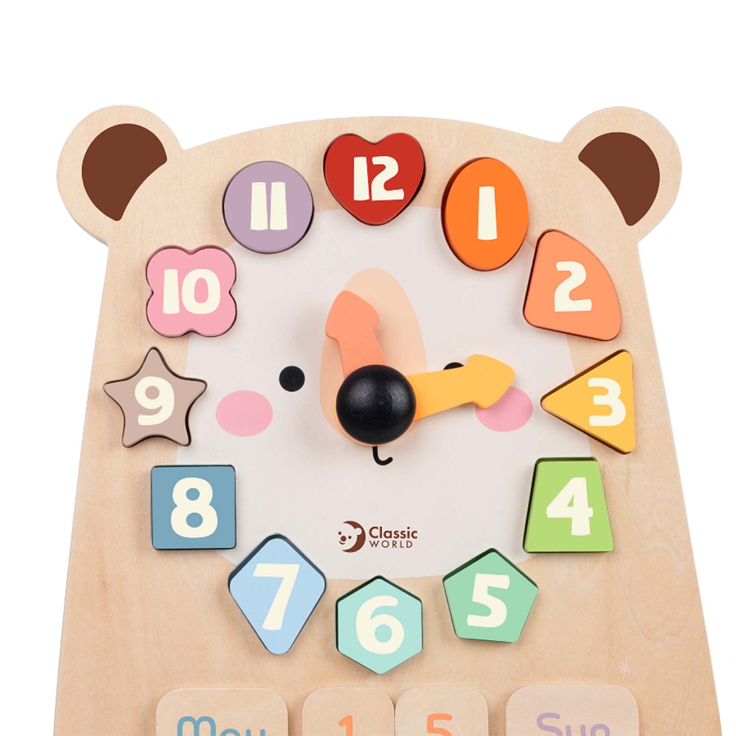 Classic World Tic-Tac Bear Clock FSC Wooden Learning Toy - Rose and Friends