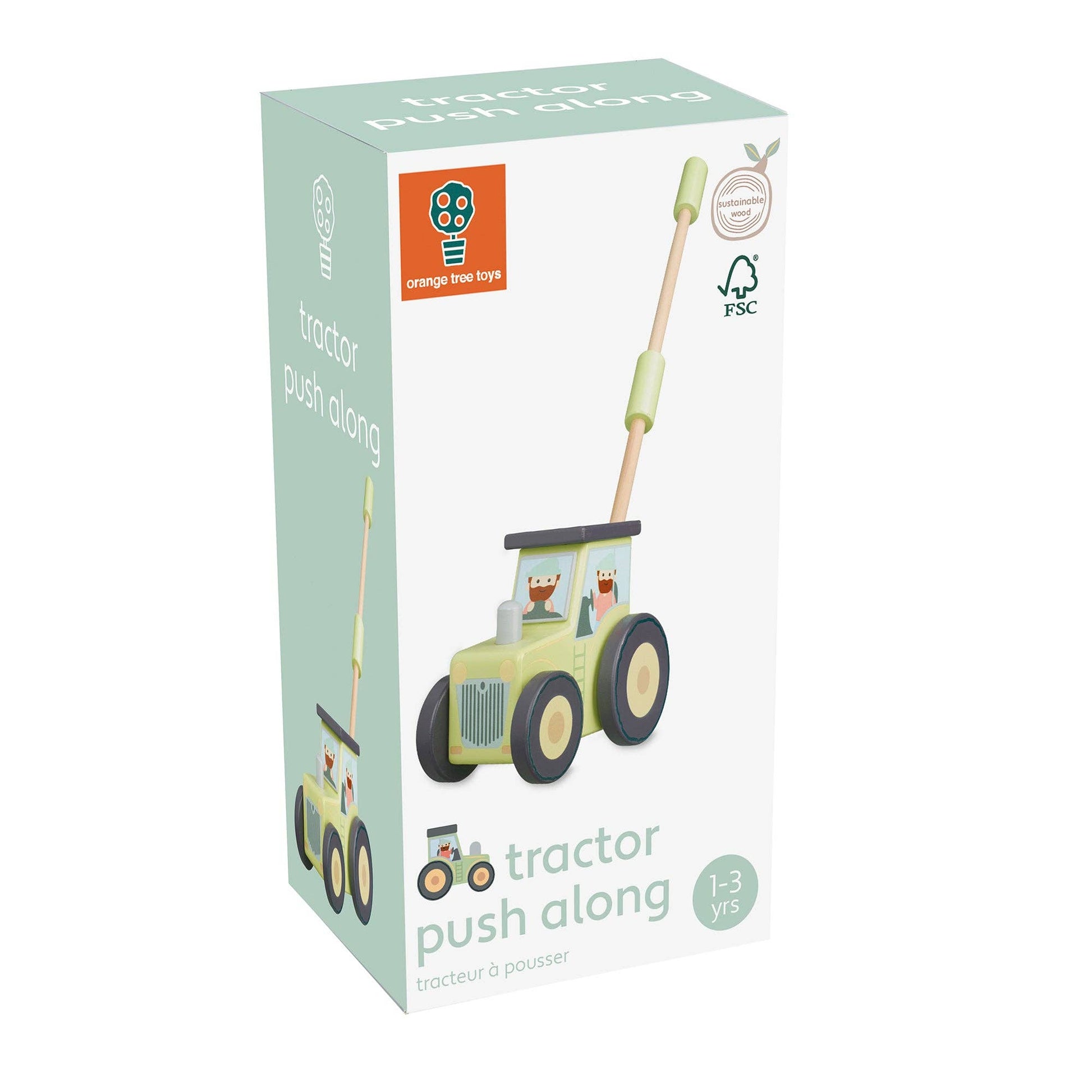 NEW! Tractor Wooden Boxed Push Along - Rose and Friends