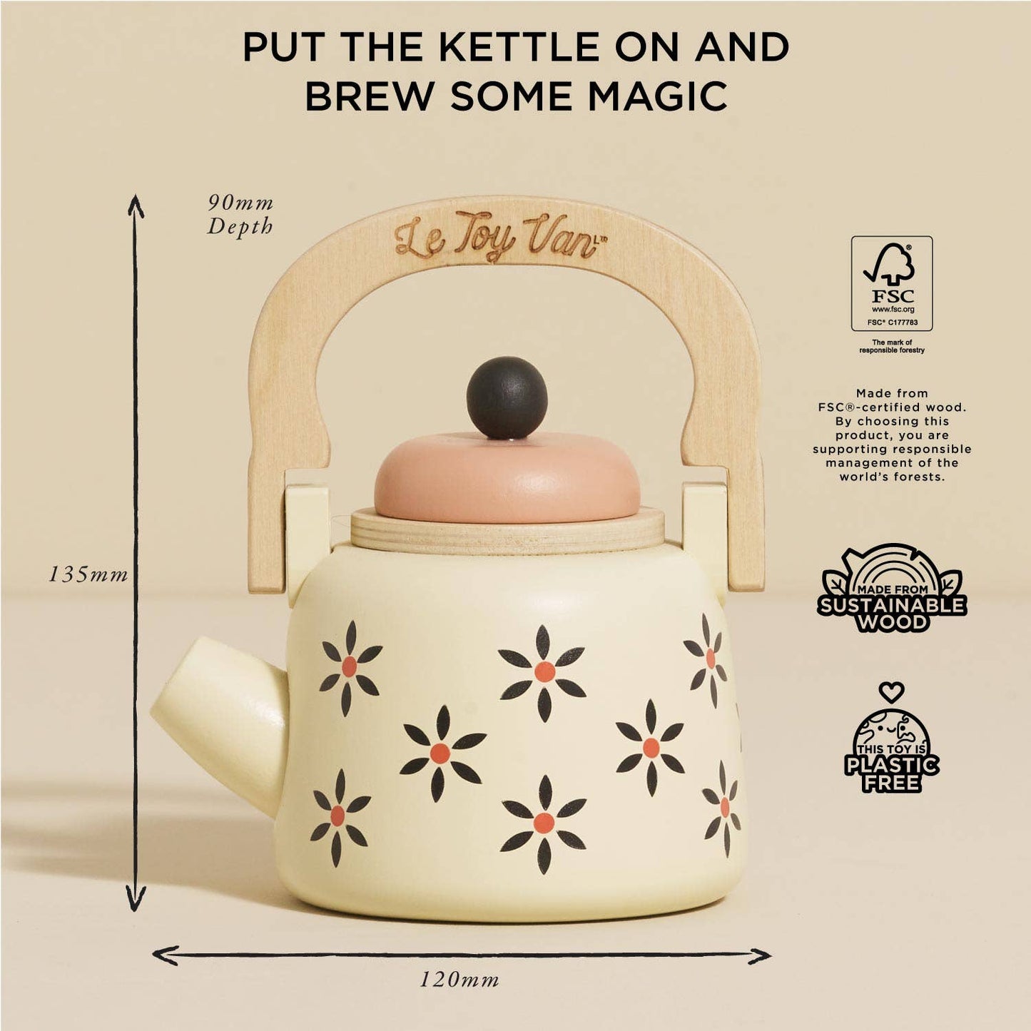 Vintage Kettle - Rose and Friends
