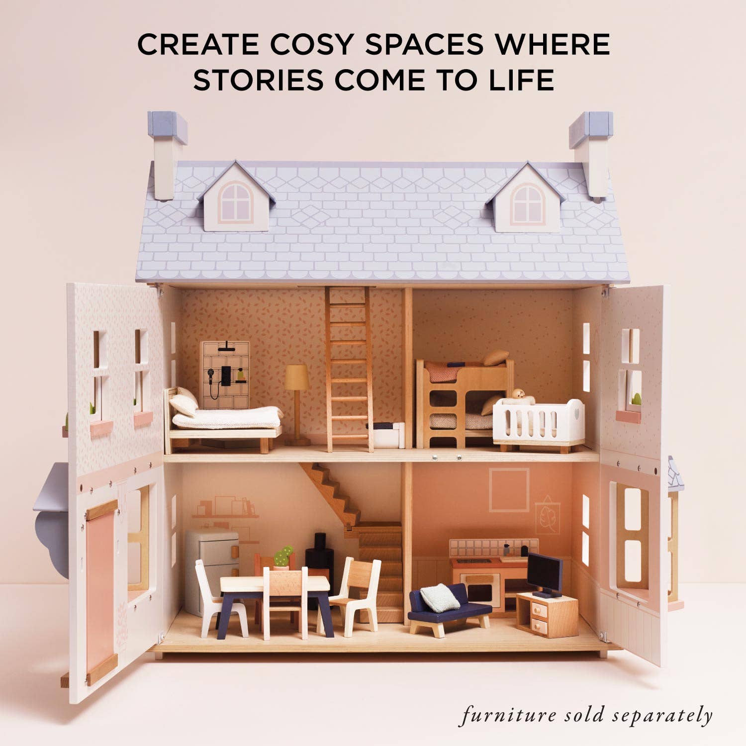 Mayberry Manor Wooden Dolls House - Rose and Friends