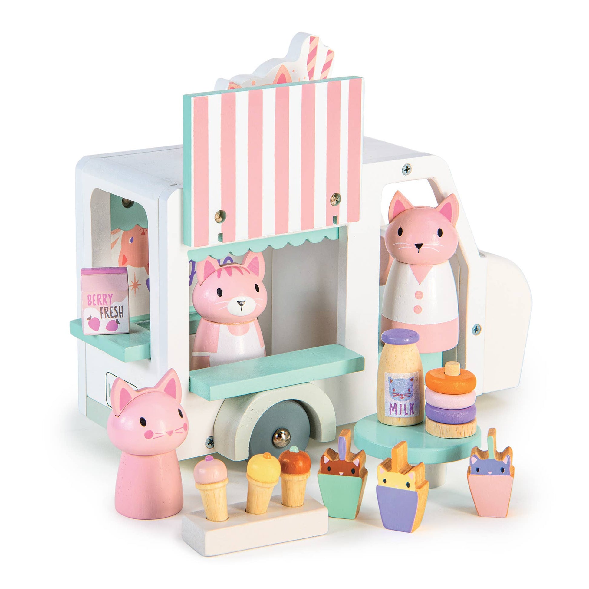 Tender Leaf Merrywood Tales Kitty's Milkshake Van - Rose and Friends