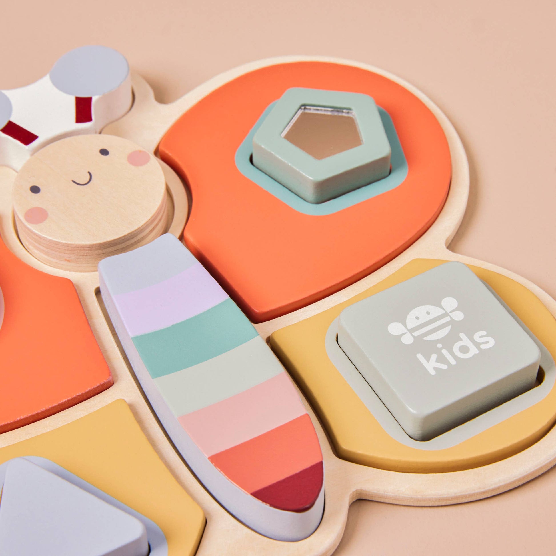 Just Bee Kids Wooden Sensory Butterfly Puzzle (FSC) - Rose and Friends