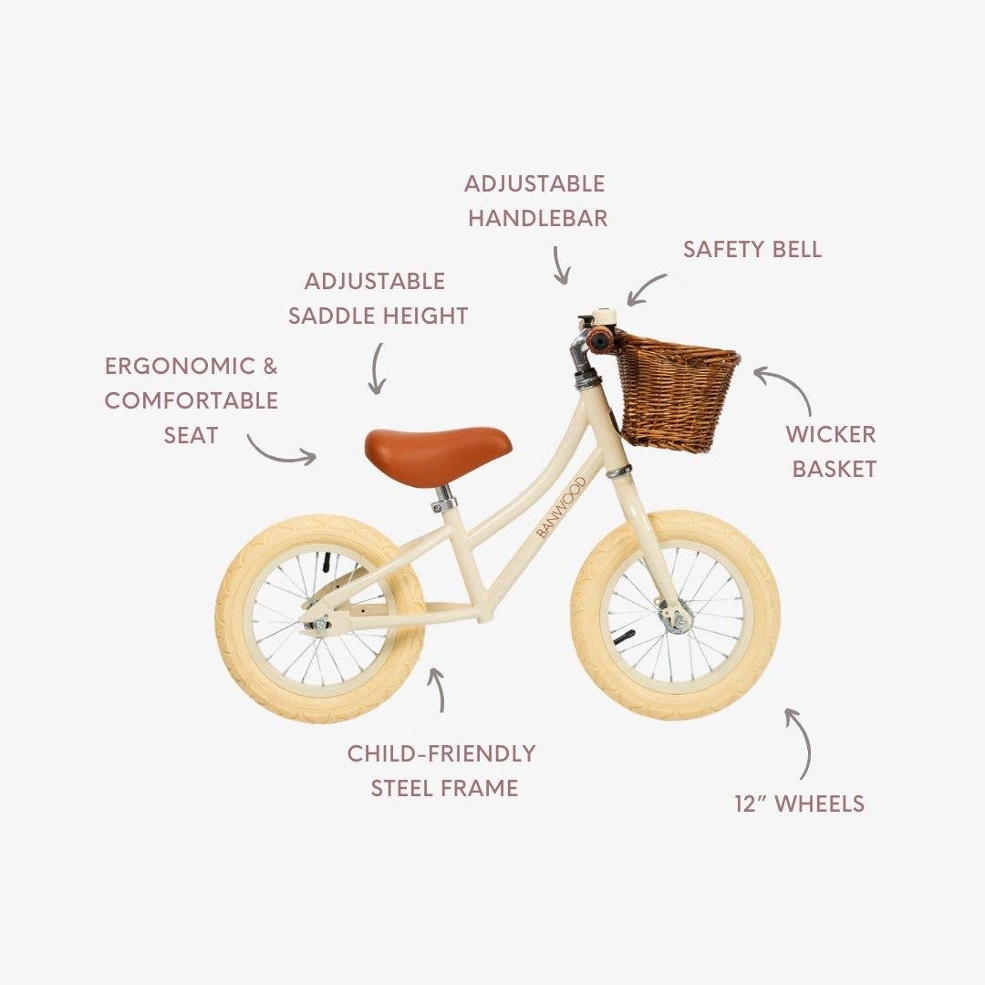 BANWOOD BALANCE BIKE FIRST GO VINTAGE - CREAM - Rose and Friends