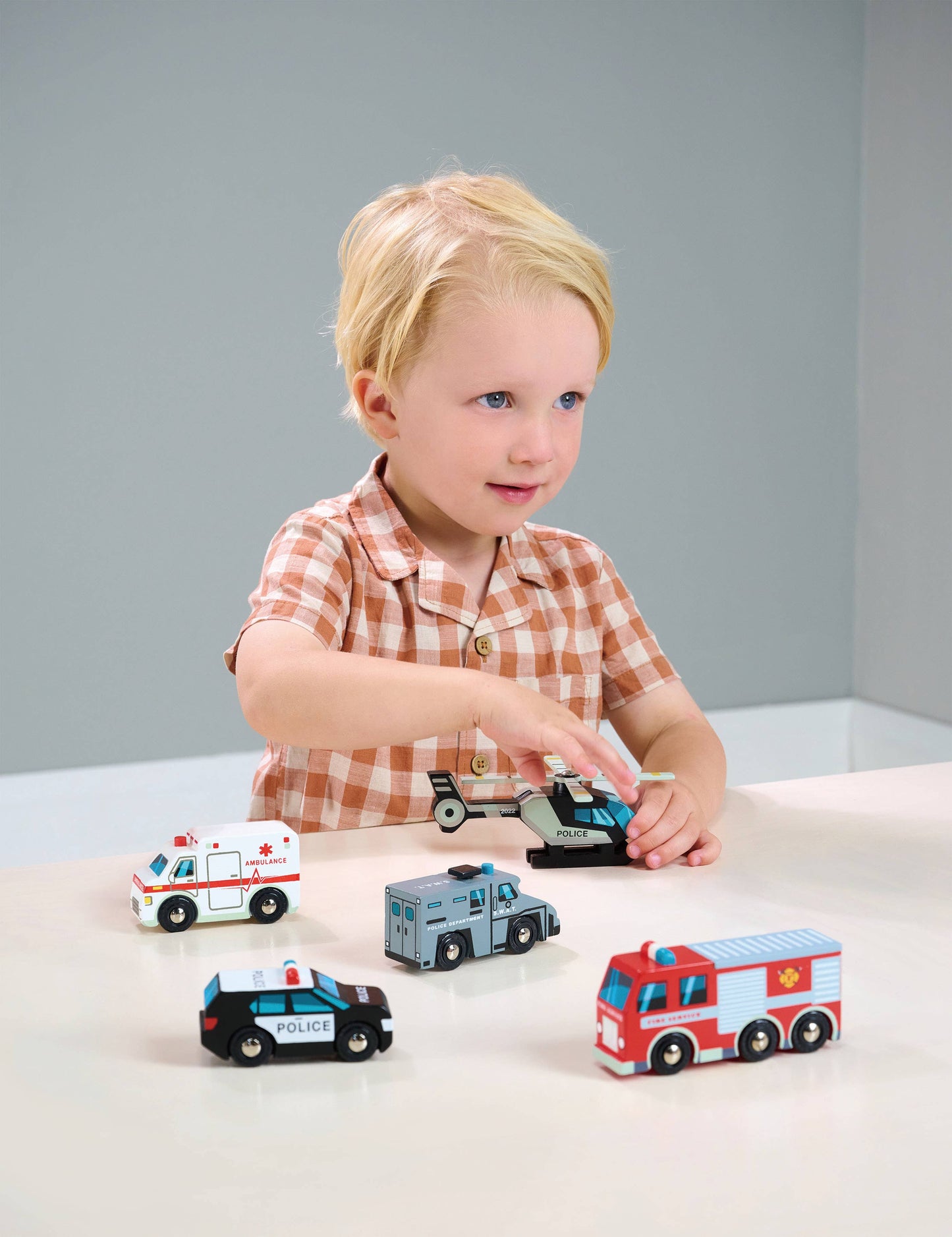 Wooden Emergency Vehicles Play Set - Rose and Friends