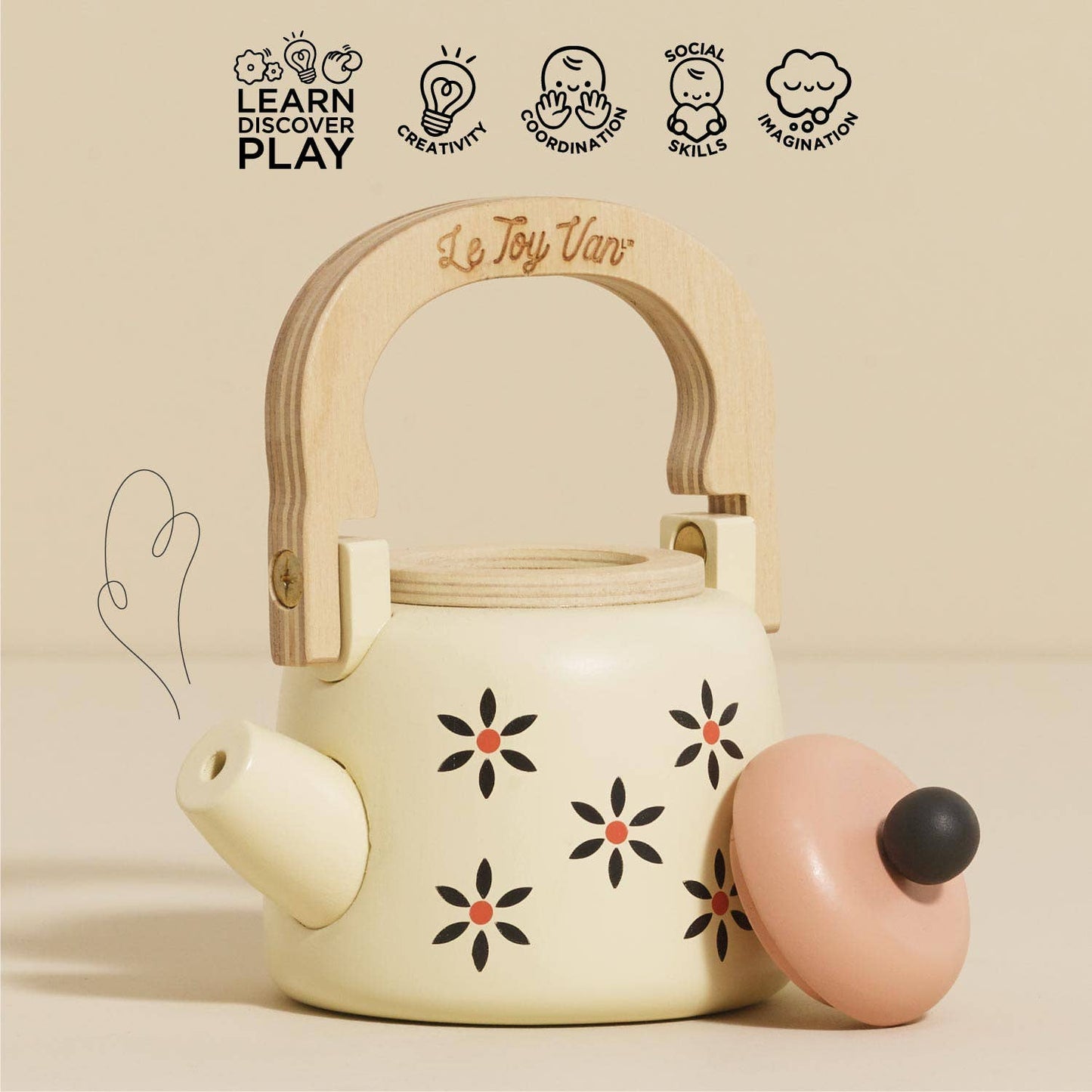 Vintage Kettle - Rose and Friends