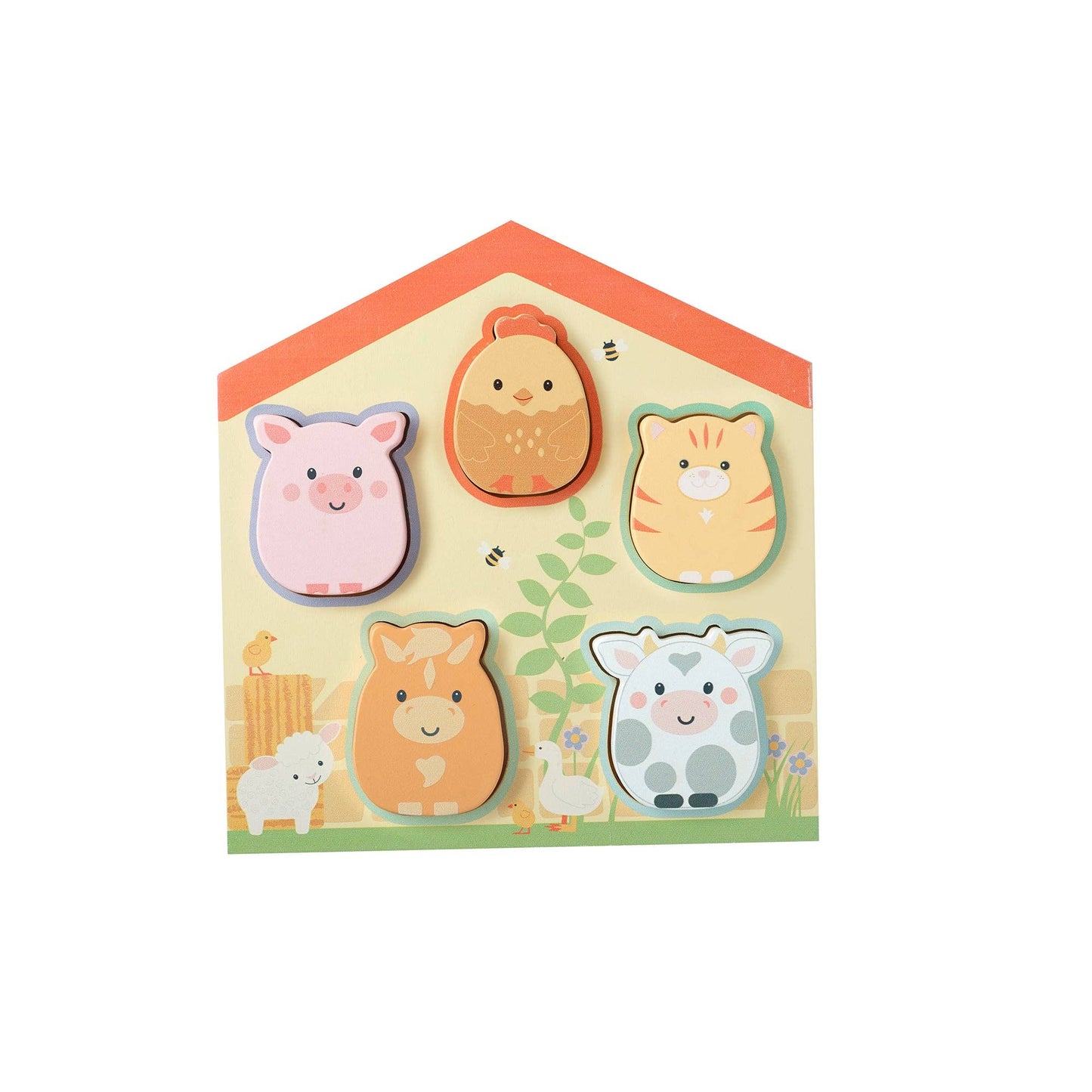 Farmyard Wooden Barn Shape Puzzle - Rose and Friends