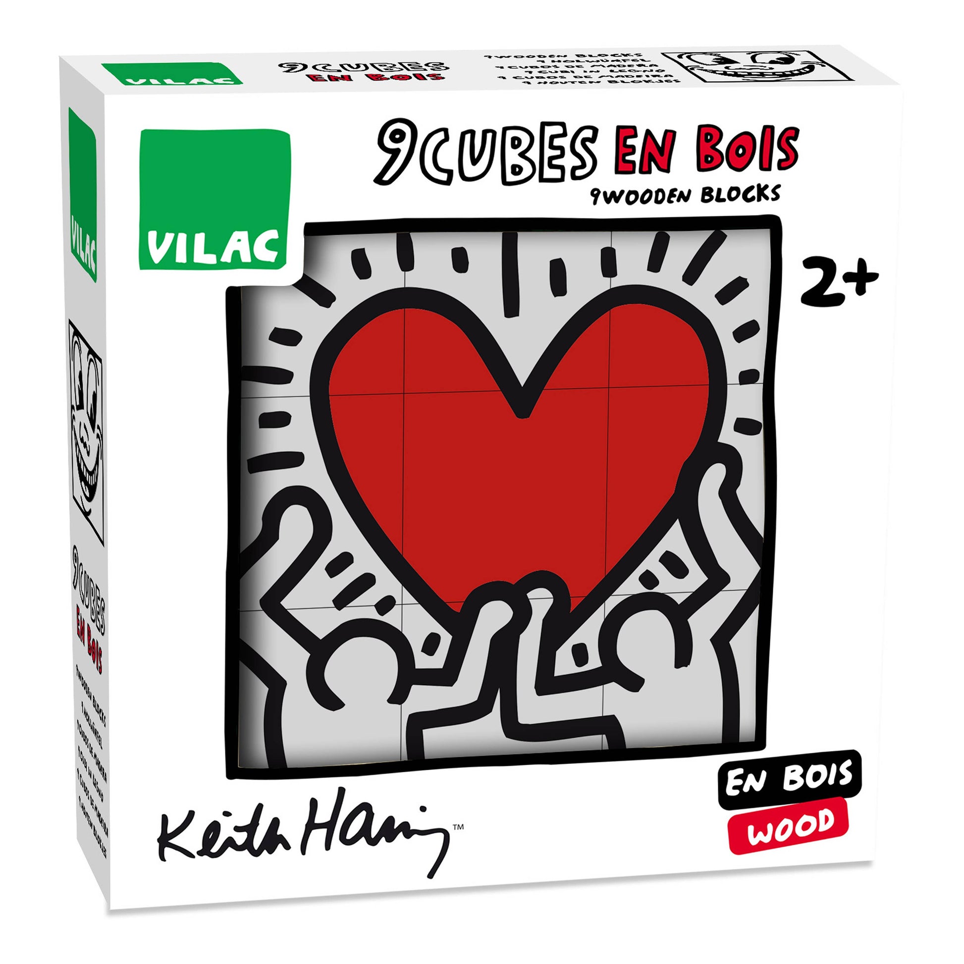 Vilac Keith Haring Wooden Cubes – Educational Stacking Toy - Rose and Friends