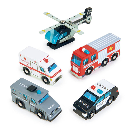 Wooden Emergency Vehicles Play Set