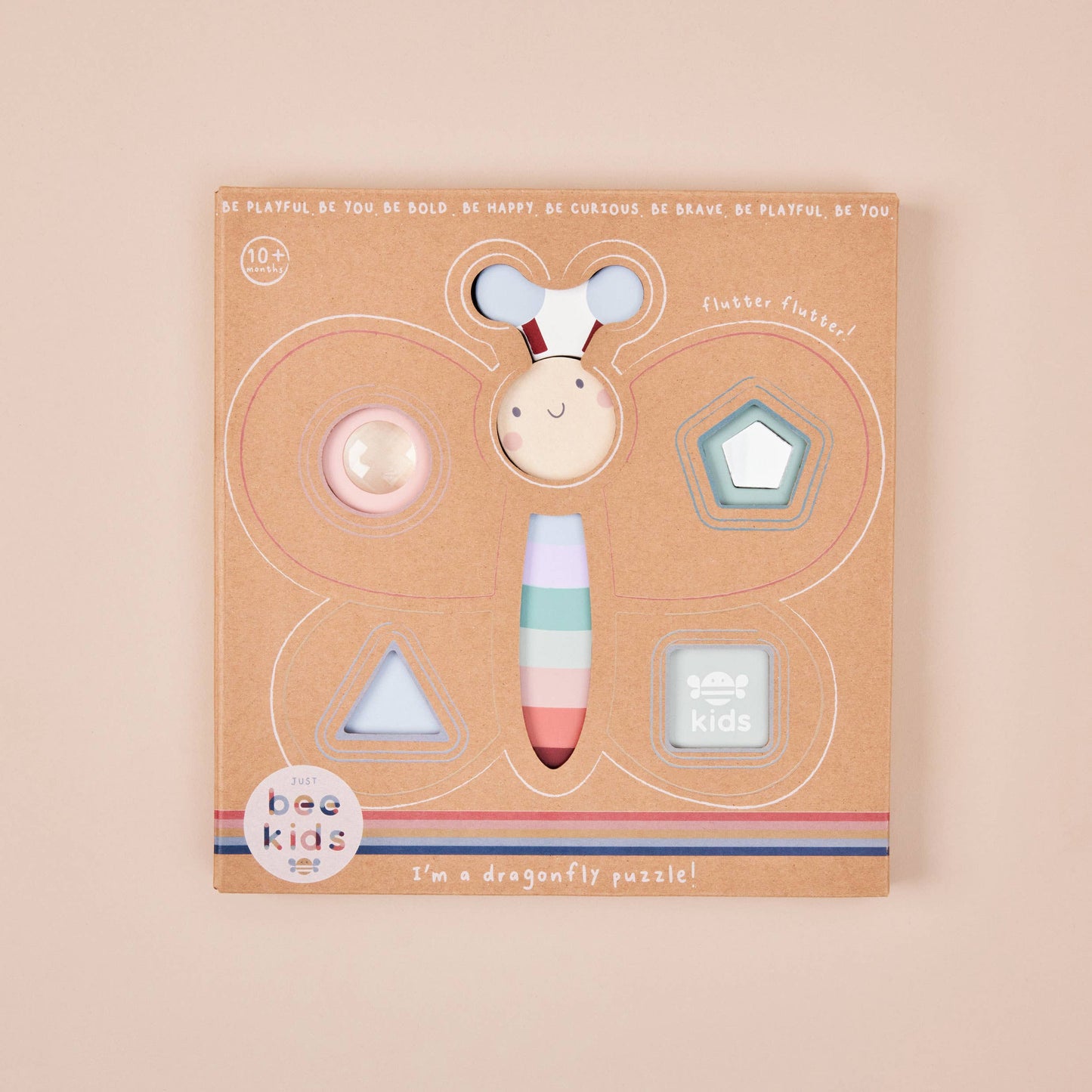 Just Bee Kids Wooden Sensory Butterfly Puzzle (FSC) - Rose and Friends