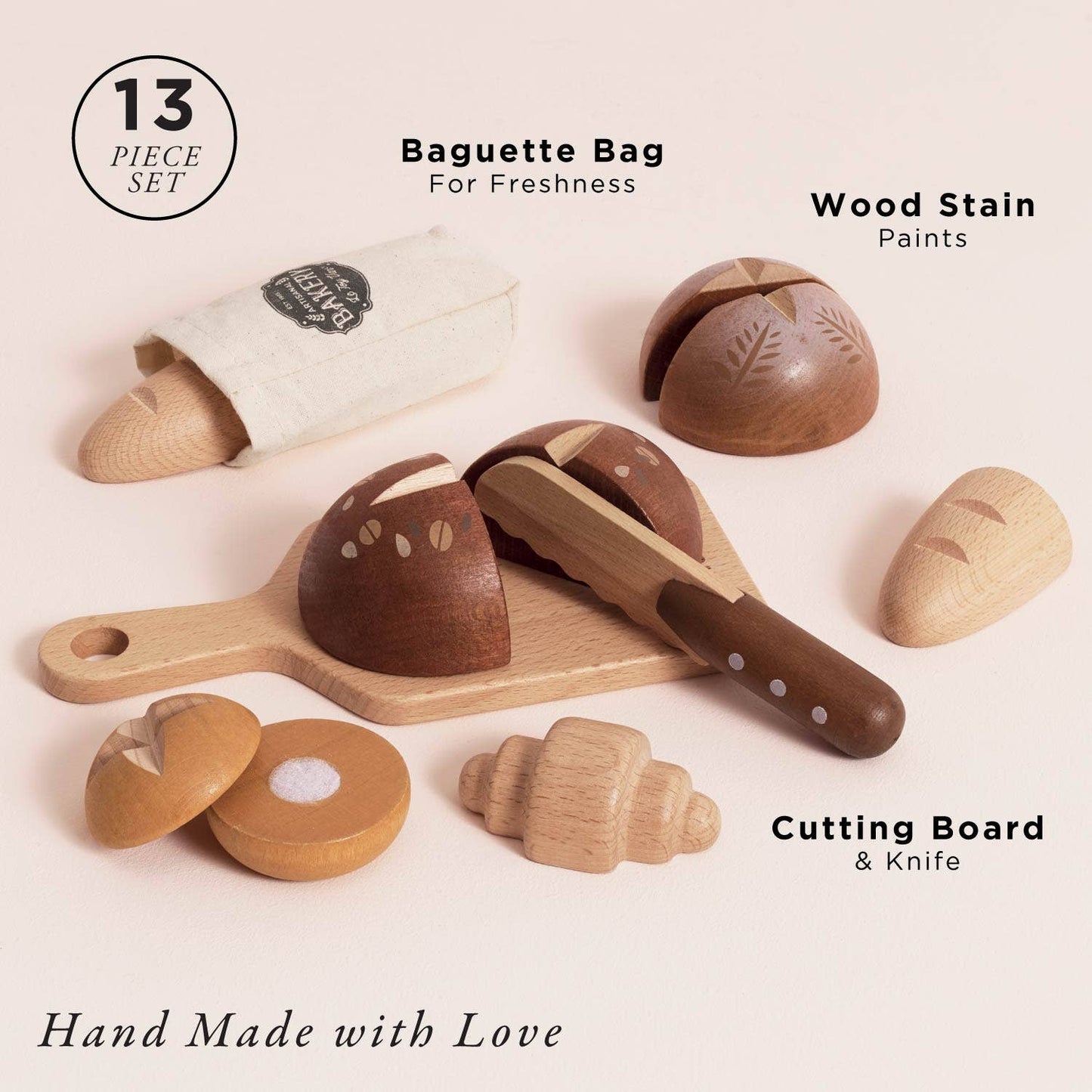 Artisan Bread and Knife Set - Rose and Friends