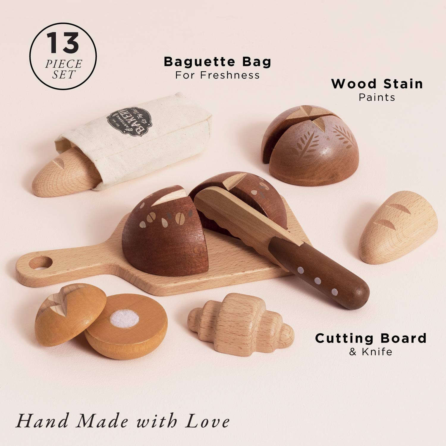 Artisan Bread and Knife Set - Rose and Friends