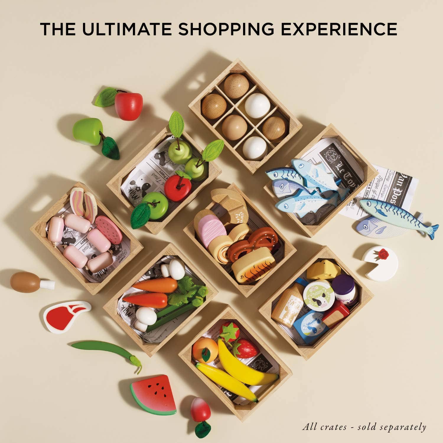 Smoothie Fruit Wooden Market Crate - Rose and Friends