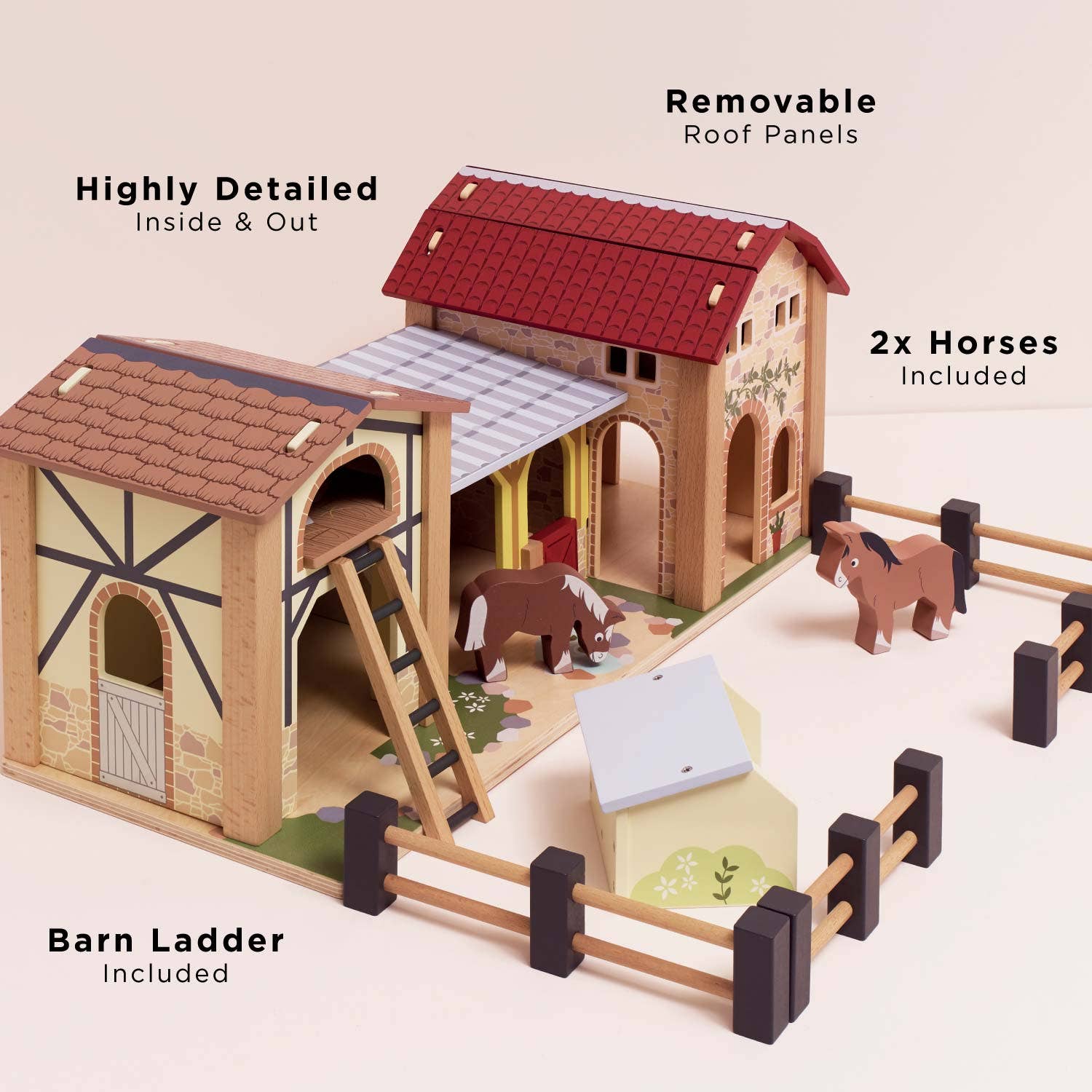 Wooden Farmyard Stables - Rose and Friends