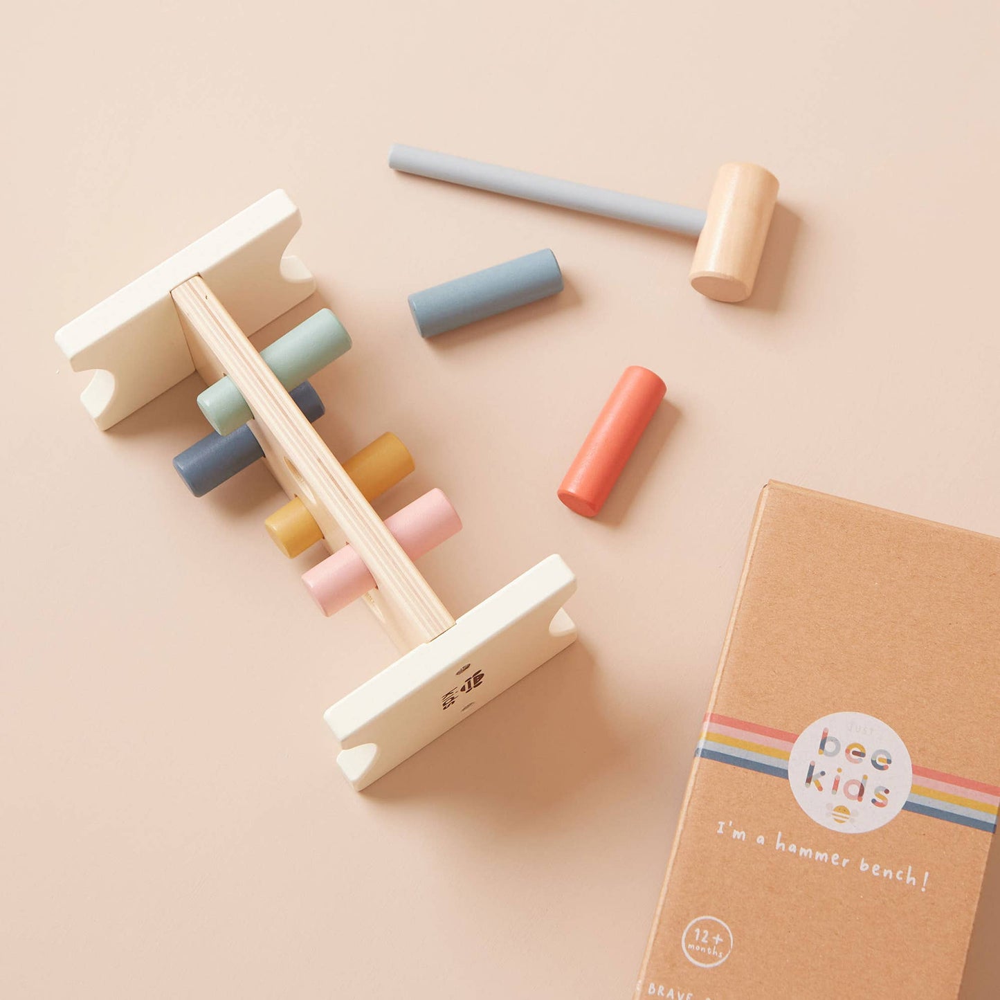 Just Bee Kids Wooden Hammer Bench - Rose and Friends