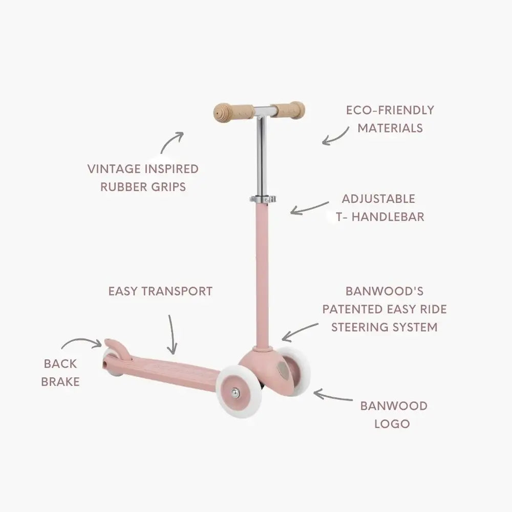 BANWOOD ECO SCOOTER - DUSTY ROSE - Rose and Friends