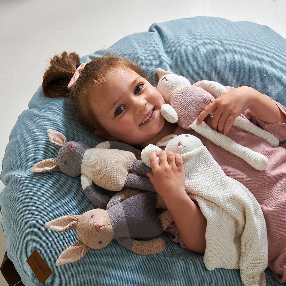 Baby Threads Grey Bunny - Organic Doll 35cm - Rose and Friends