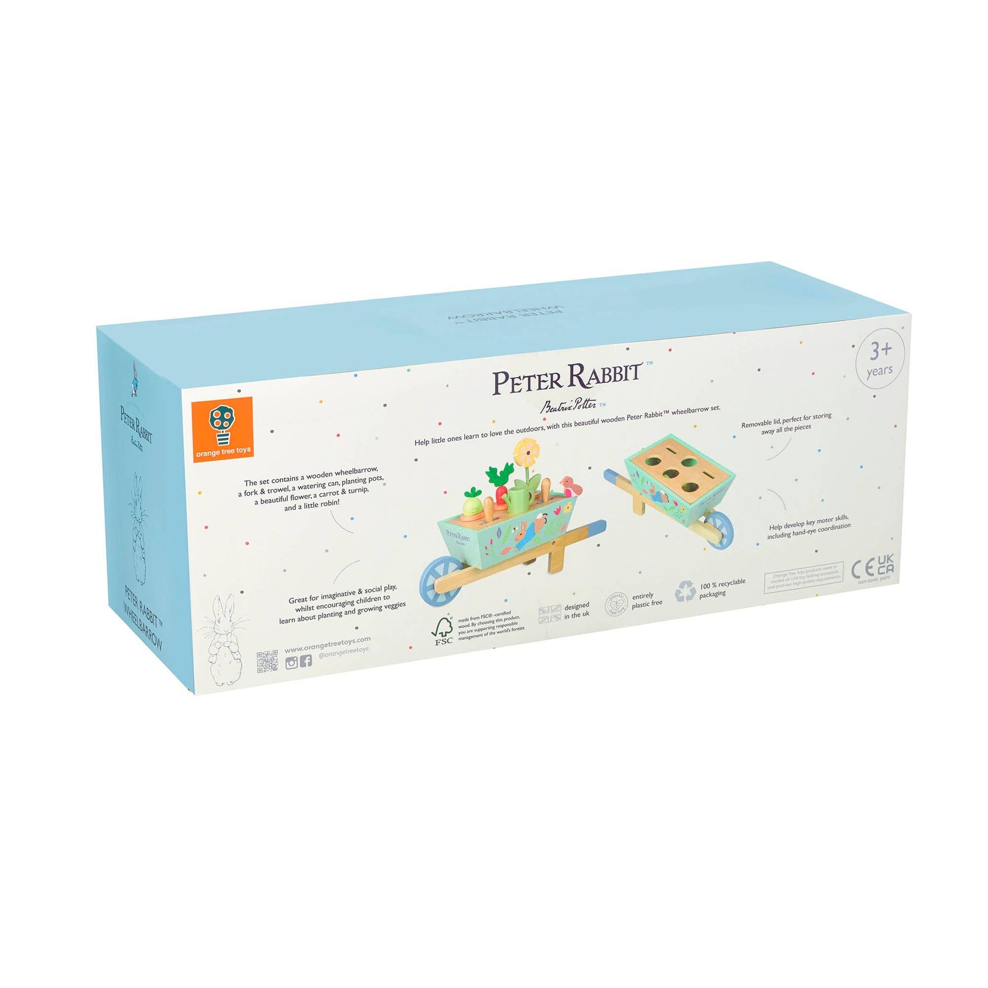Peter Rabbit™ Wooden Wheelbarrow - Rose and Friends