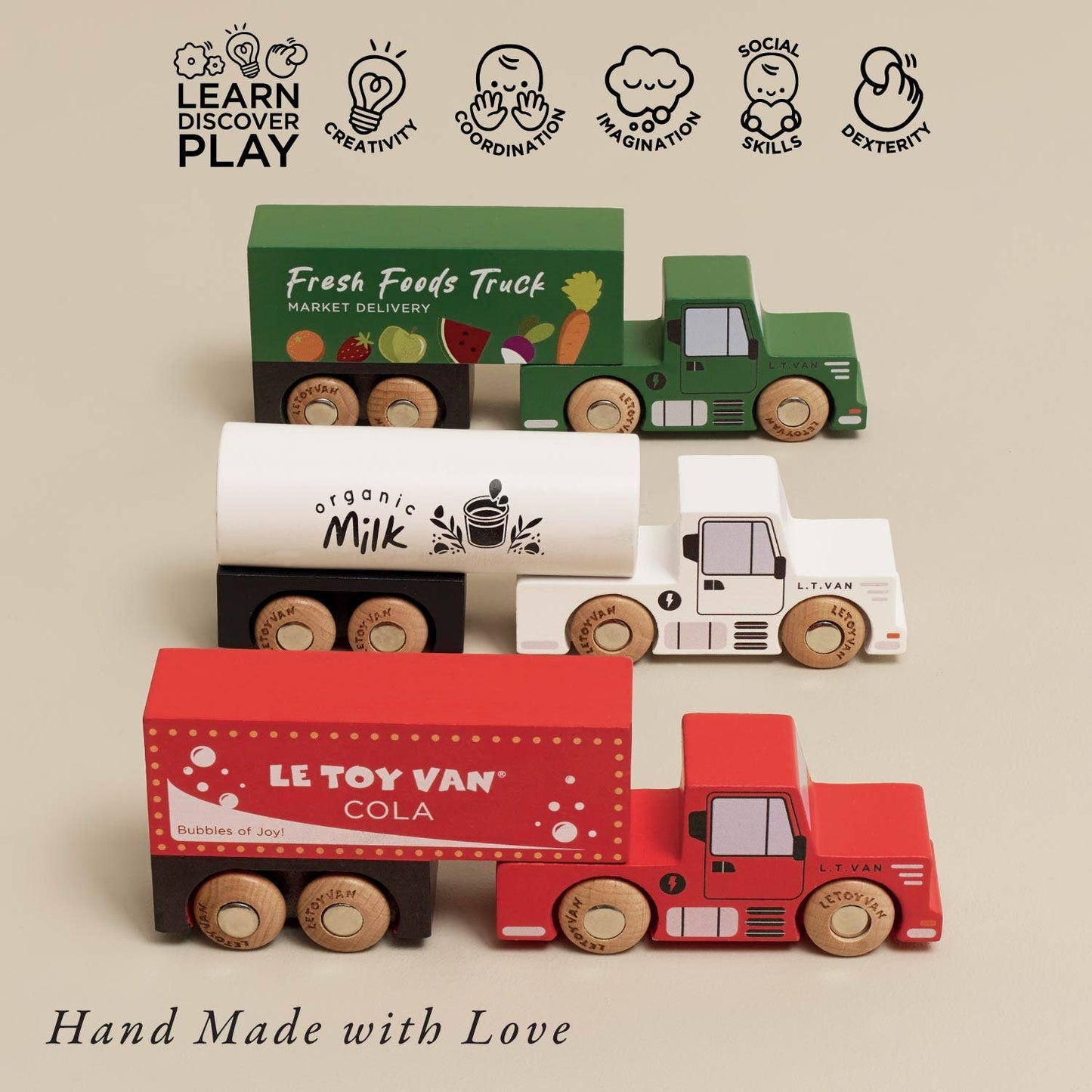 Wooden Trailer Truck Set - Rose and Friends