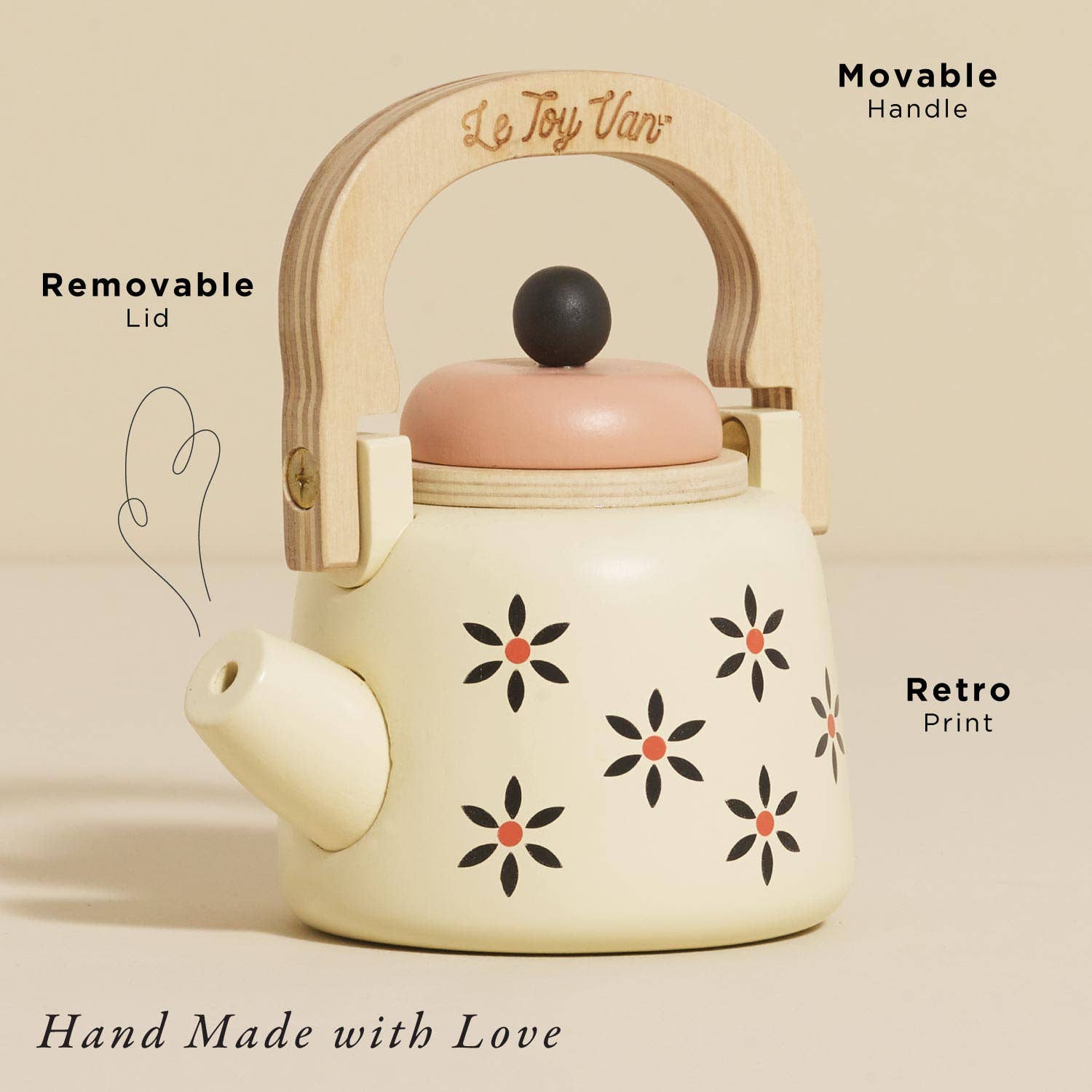 Vintage Kettle - Rose and Friends