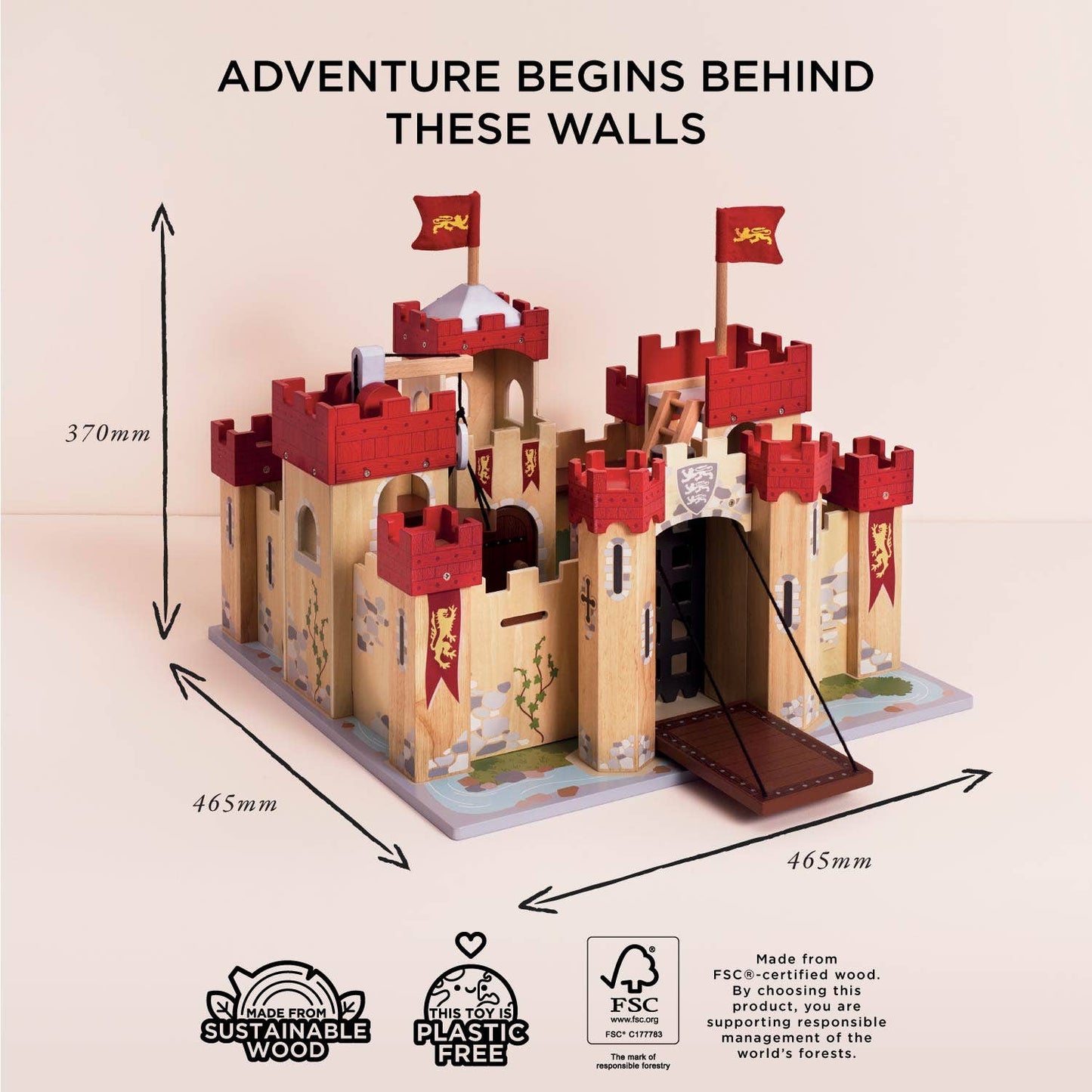 Lionheart Wooden Castle - Rose and Friends