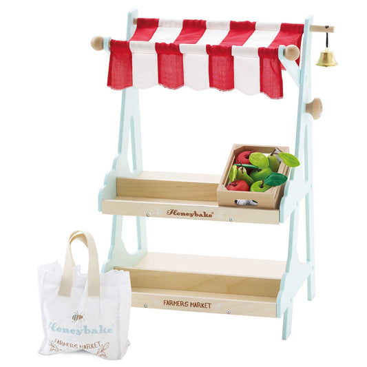 Wooden Market Stall & Fruit Play Food Crate - Rose and Friends