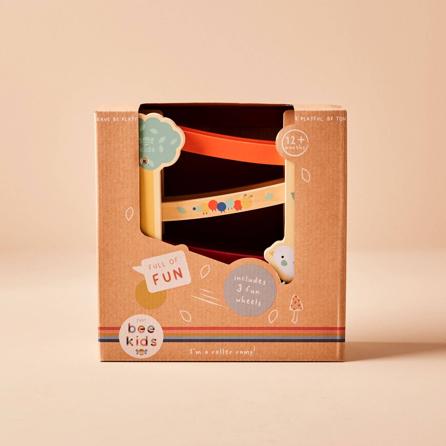 Just Bee Kids Wooden Garden Roller Ramp Toy - Rose and Friends