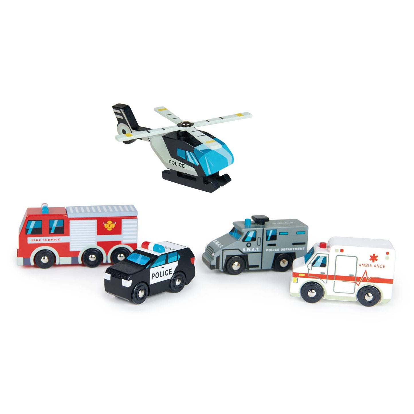 Wooden Emergency Vehicles Play Set - Rose and Friends