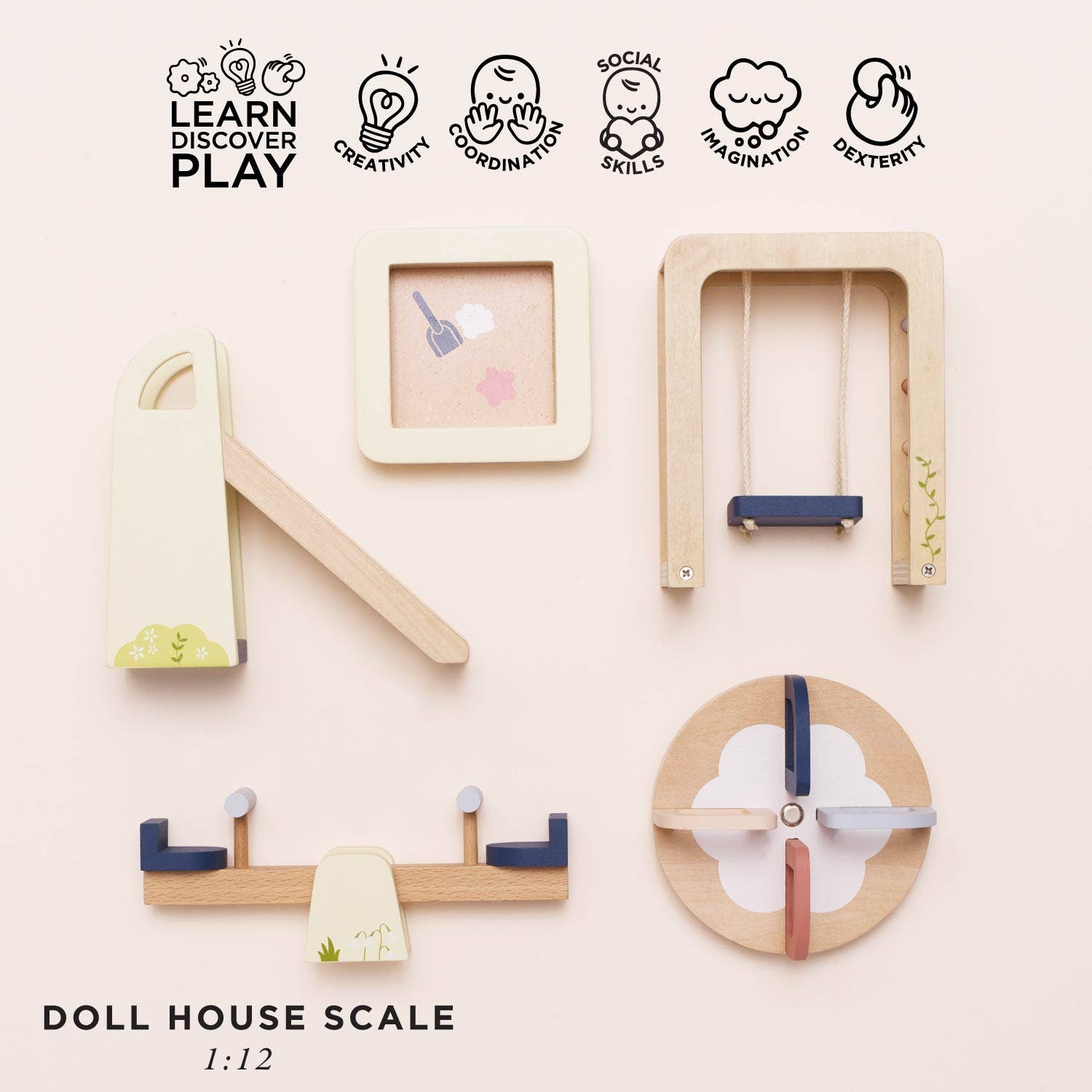 Dolls House Outdoor Play Furniture - Rose and Friends