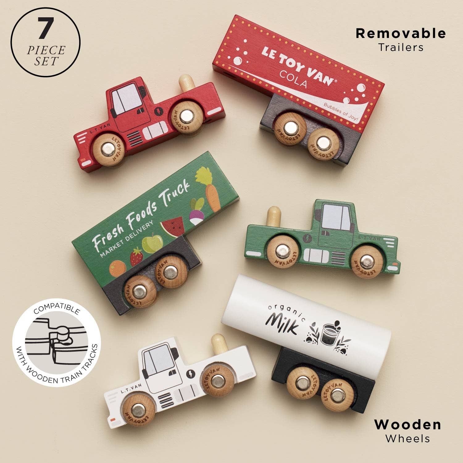 Wooden Trailer Truck Set - Rose and Friends
