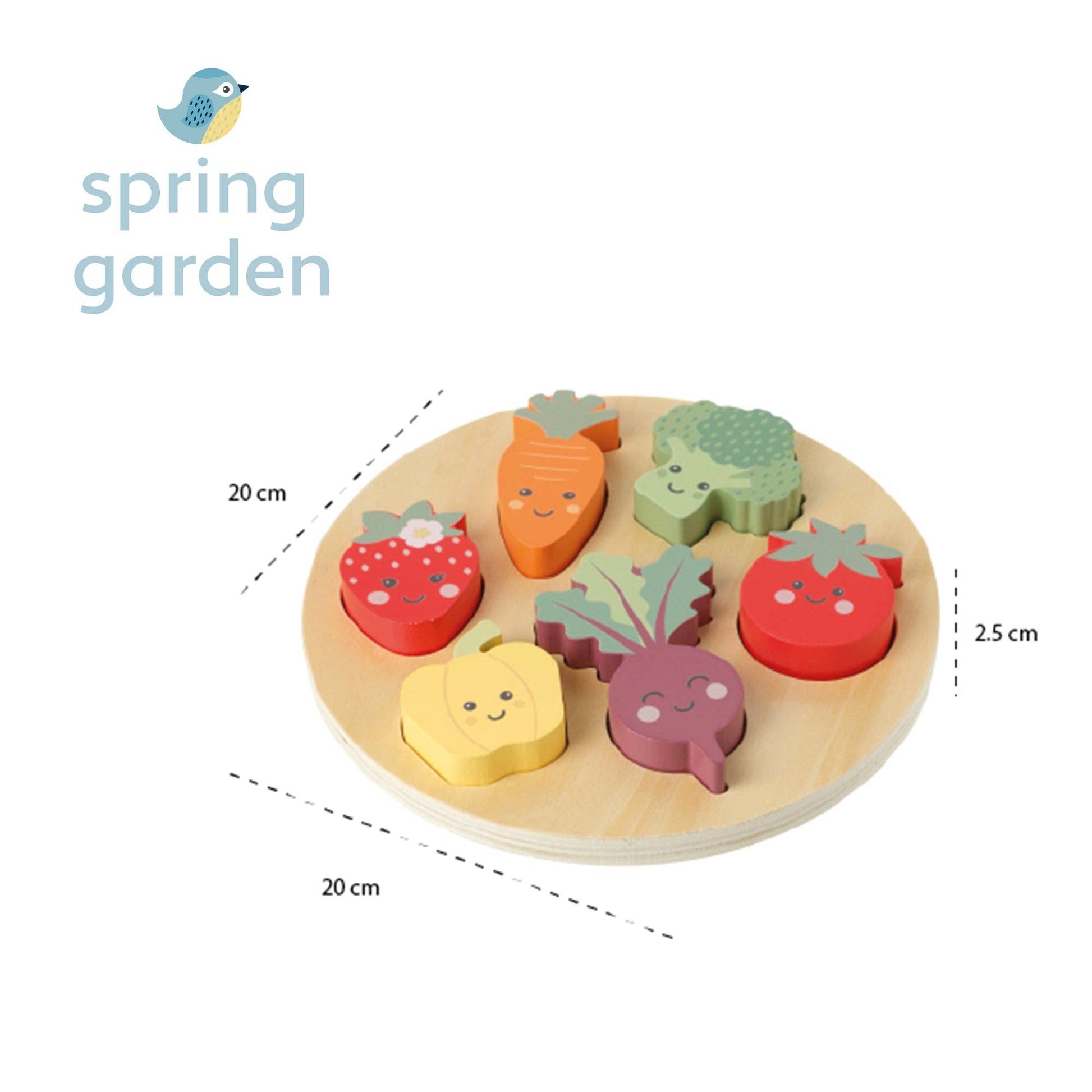 Happy Veggies Wooden Puzzle - Rose and Friends