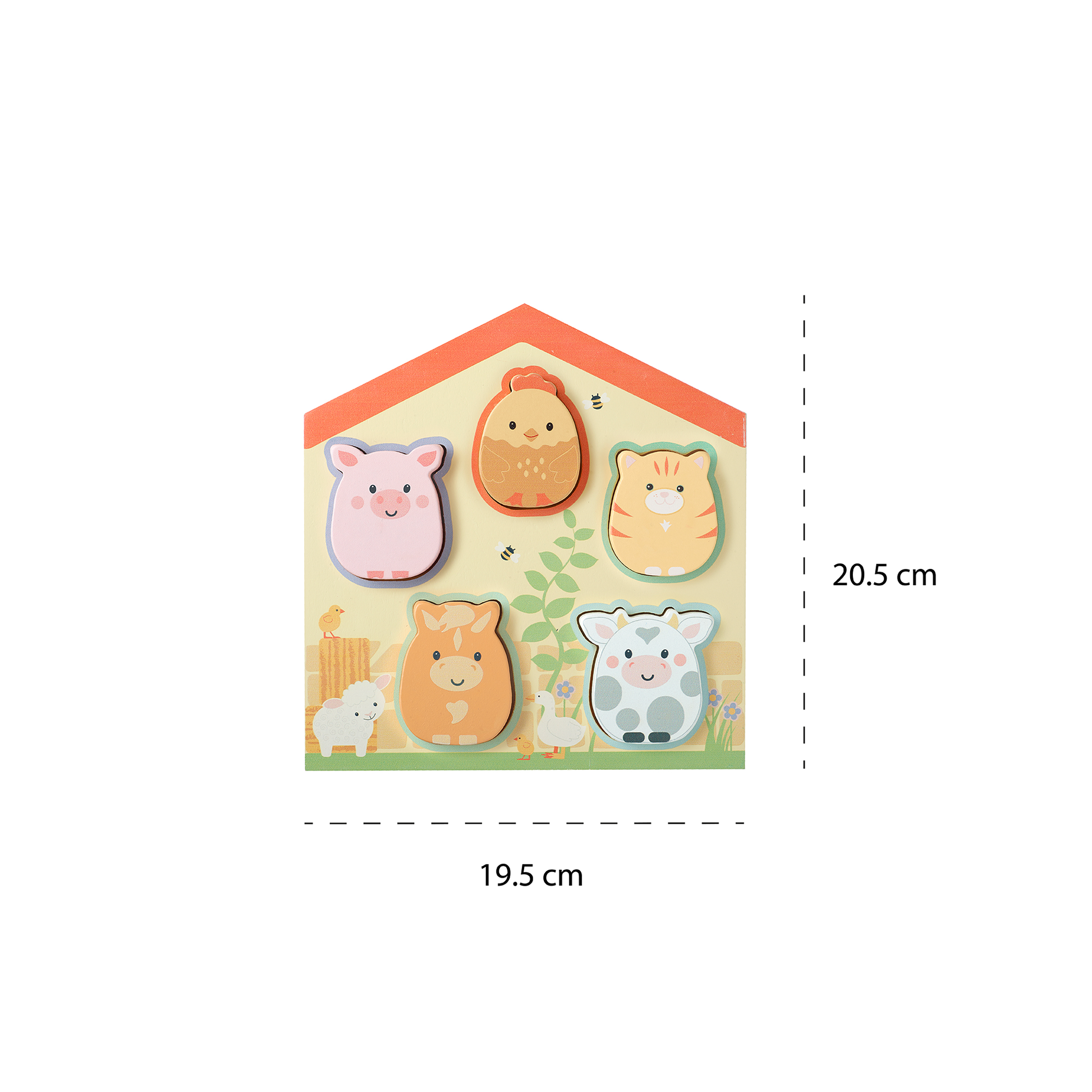 Farmyard Wooden Barn Shape Puzzle - Rose and Friends